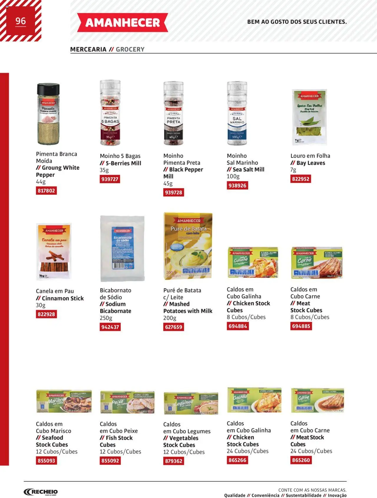 Recheio AS NOSSAS MARCAS │ válido de 19.12.2023 | Página: 96 | Produtos: Pimenta, Canela, Sal, Leite