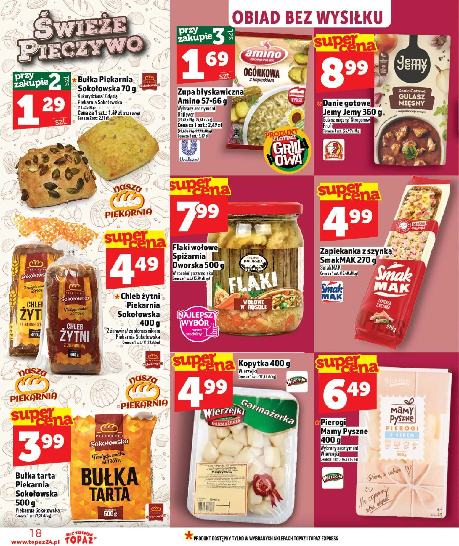 Topaz gazetka od 16.04.2026 | Strona: 18 | Produkty: Dynia, Zapiekanka, Żurawina, Flaki wołowe