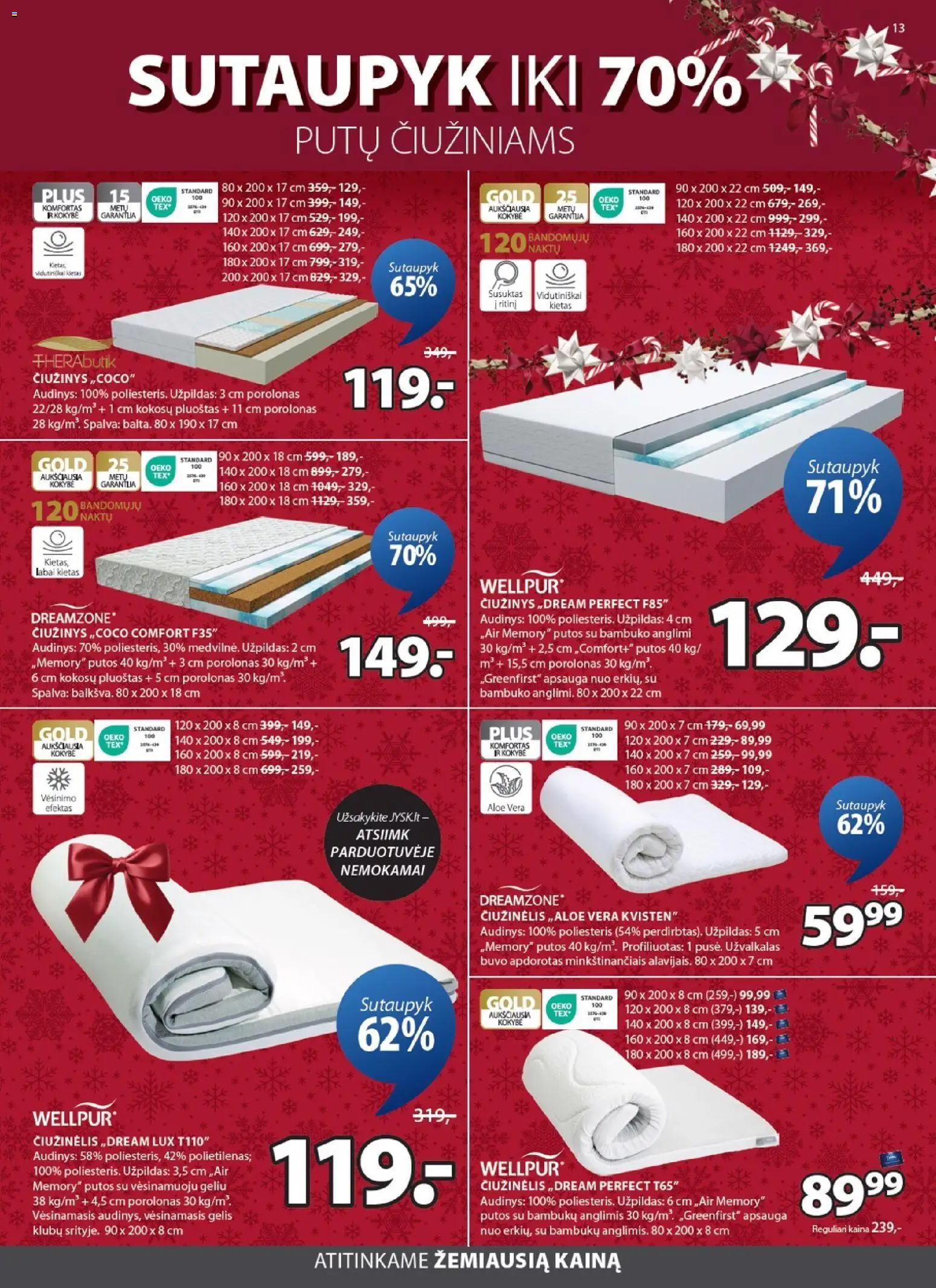 JYSK akcijos nuo 16.12.2025 | Puslapis: 13 | Prekių: Čiužinys, Užvalkalas