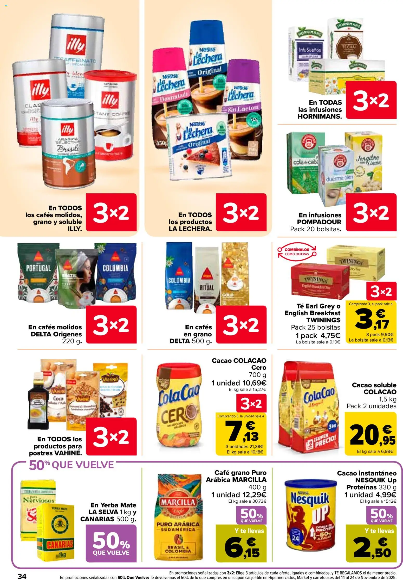 Carrefour folleto │ válido desde el 28.10.2025 | Página: 36 | Productos: Té, Cacao instantáneo, Cacao soluble, Φρυγανιές σικάλεως