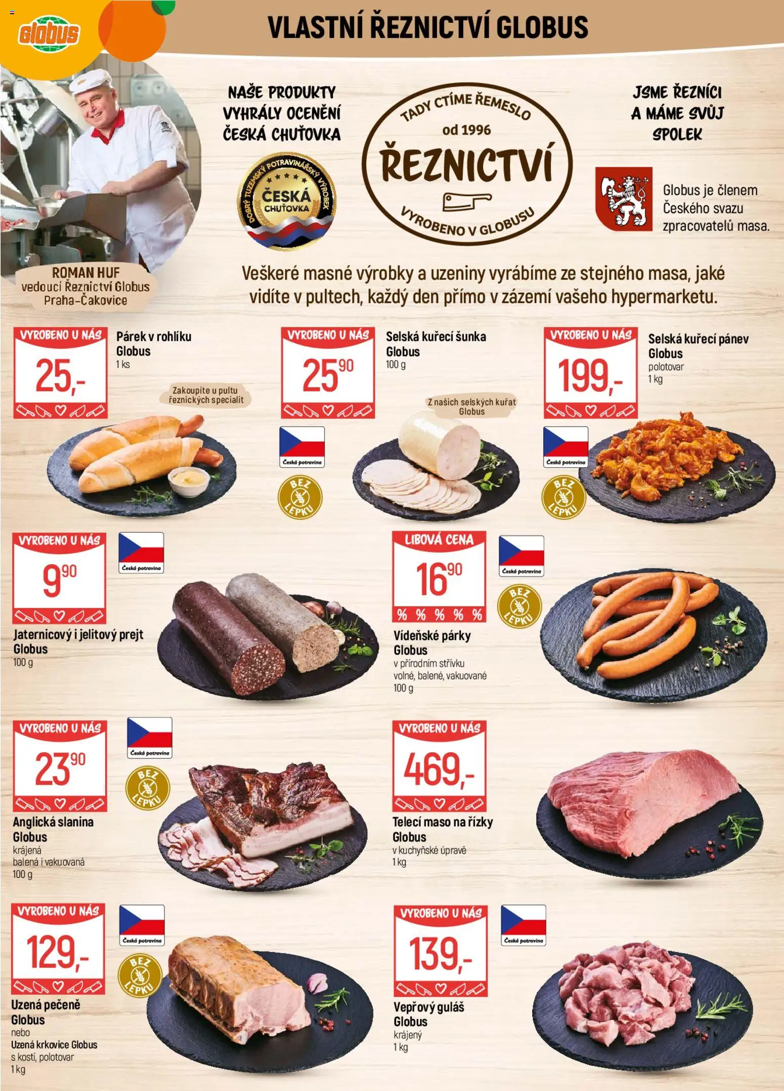 Globus leták od 14.01.2026 | Strana: 5 | Produkty: Šunka, Párky, Krkovice, Uzená krkovice