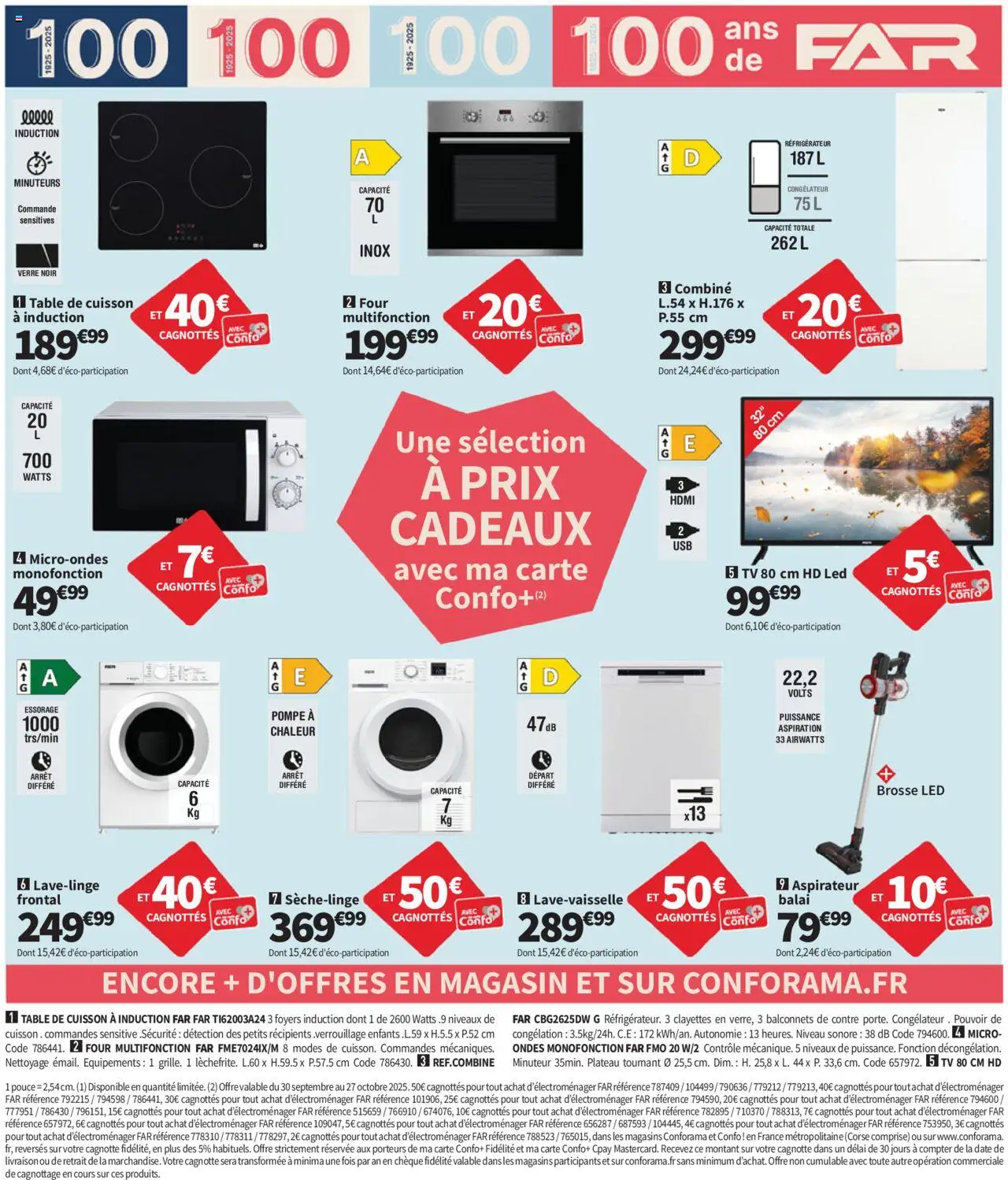 {H1} | Page: 46 | Produits: Réfrigérateur, Four, Plateau, Aspirateur