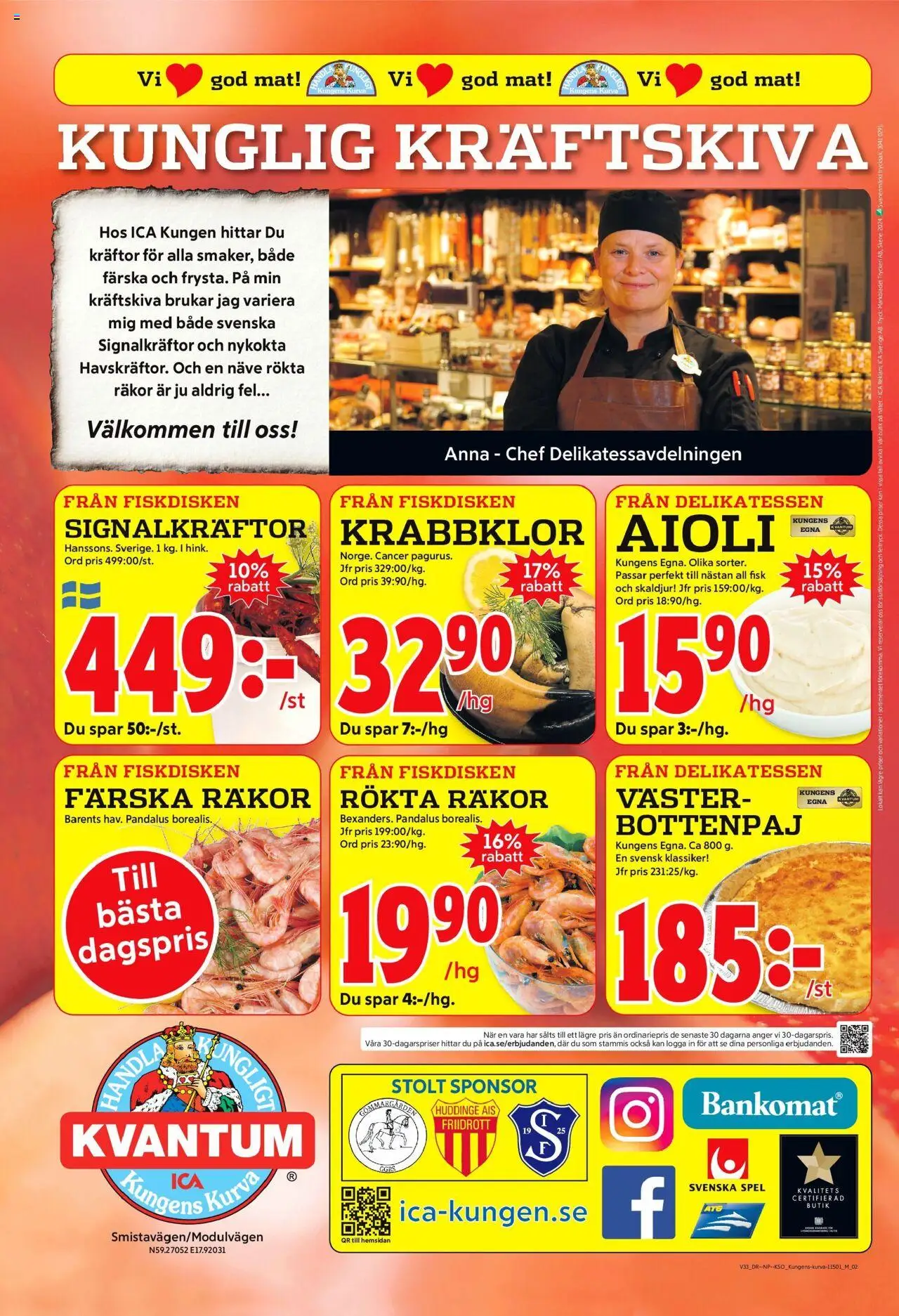 ICA Kvantum reklamblad aktuell från 11.08.2025 | Sida: 10 | Produkter: Kräftor, Räkor, Aioli, Spel