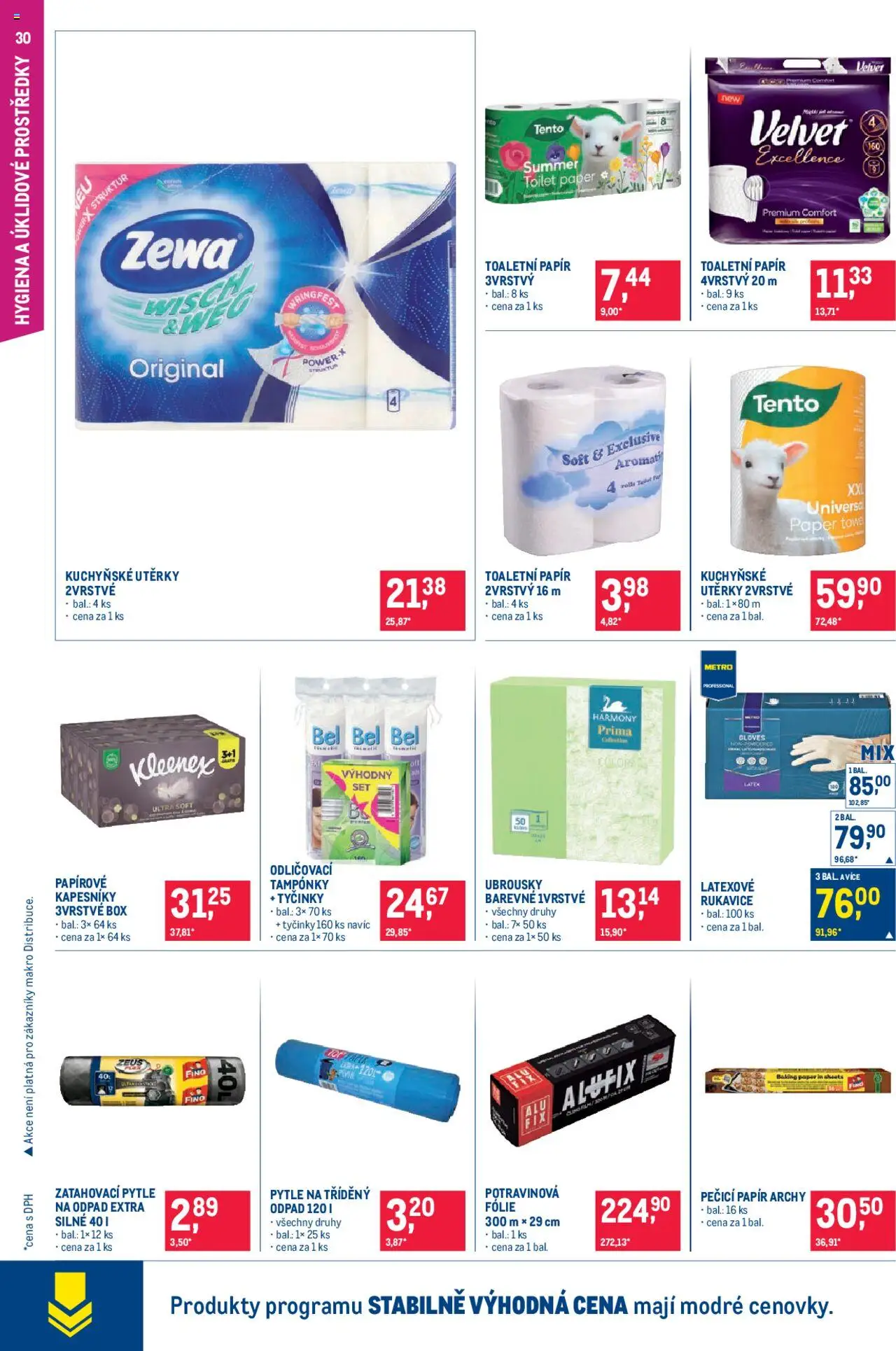 Makro leták - Pro milovníky jídla od 10.09.2025 | Strana: 30 | Produkty: Kuchyňské utěrky, Rukavice, Ubrousky, Zewa