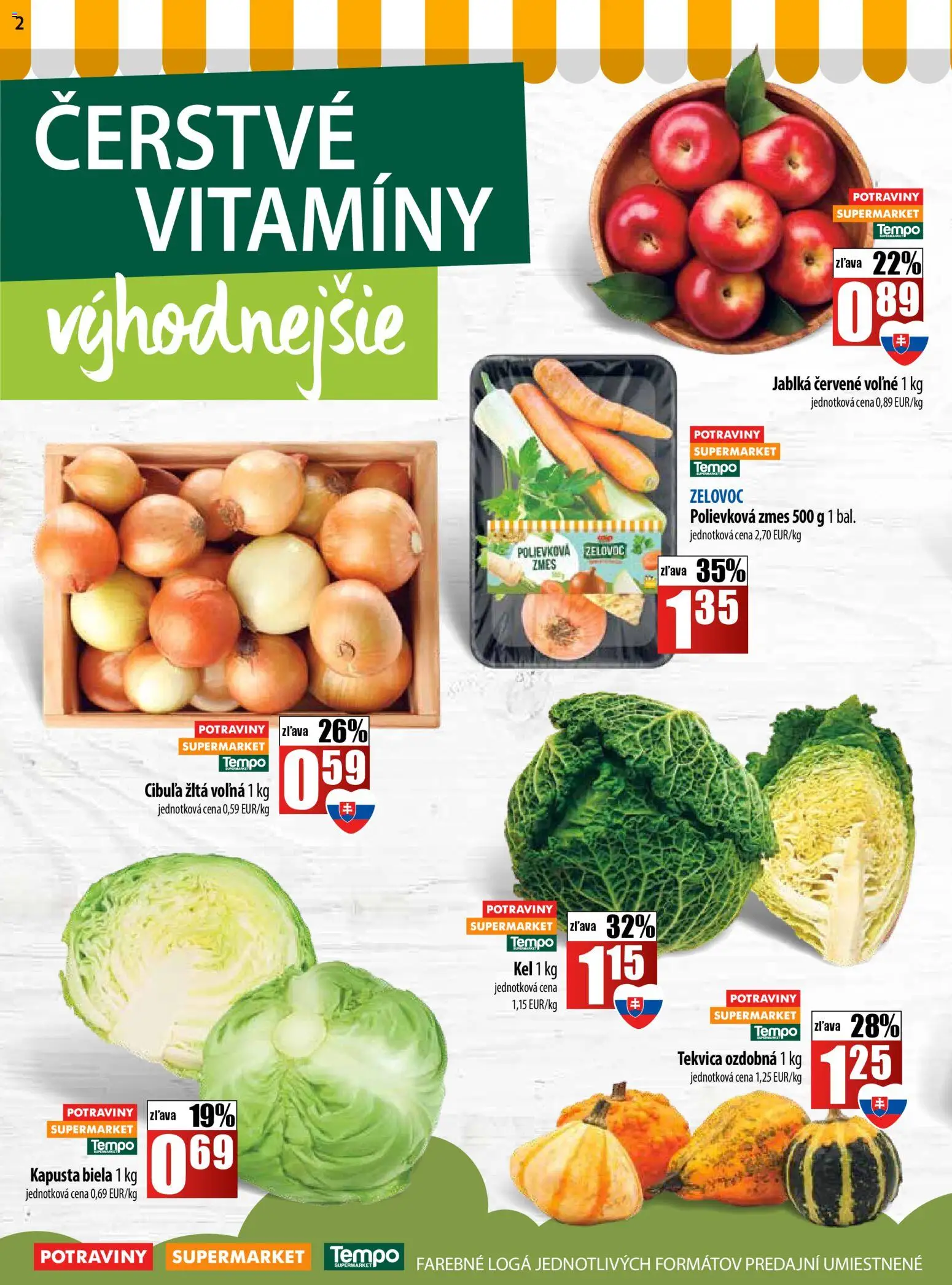 Nové COOP Jednota akcie – leták je platný od 23.10.2025 | Strana: 2 | Produkty: Kapusta, Jablká, Kapusta biela, Cibuľa