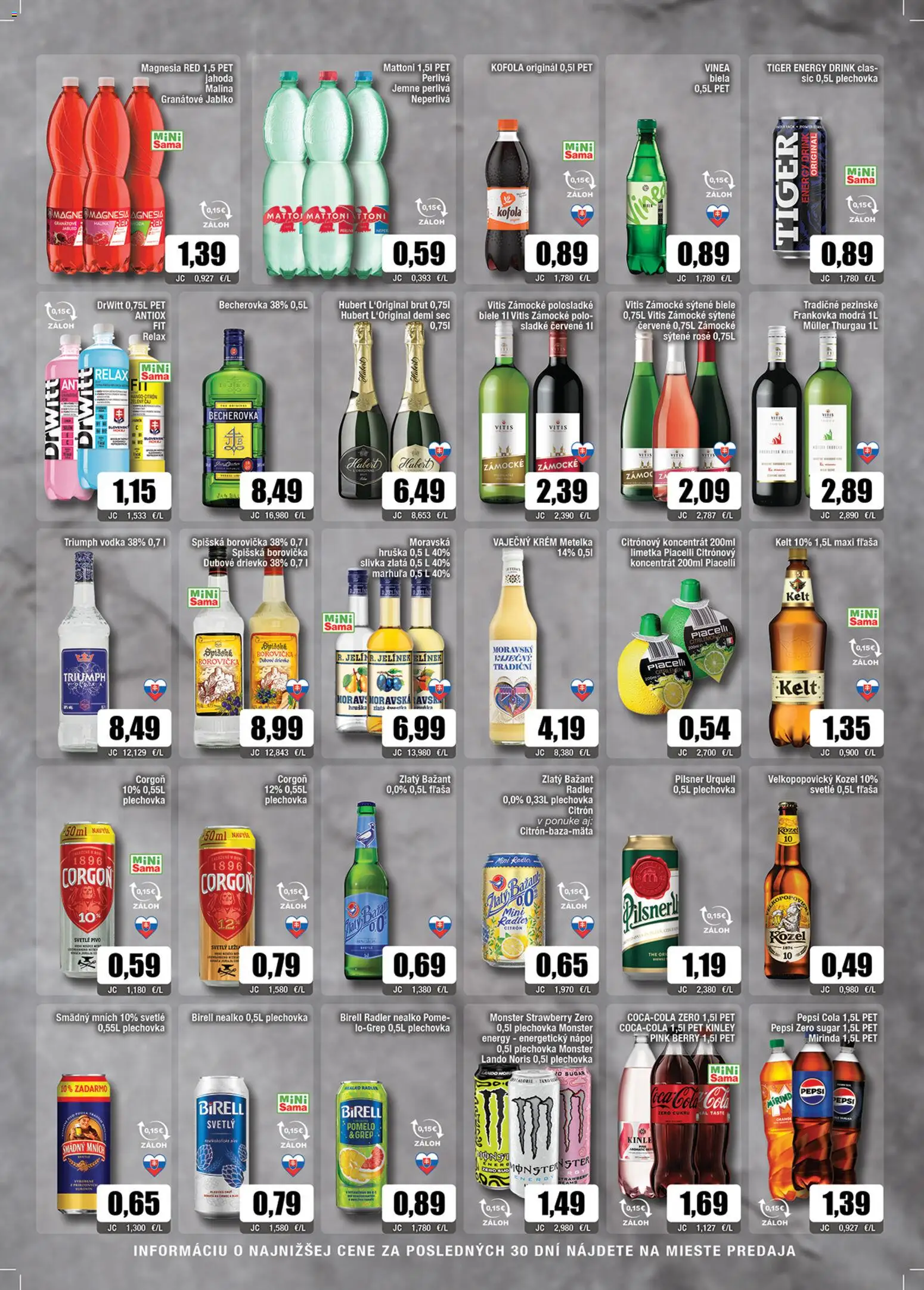 Nové Sama akcie – leták je platný od 09.01.2026 | Strana: 7 | Produkty: Becherovka, Kelt, Pomelo, Energetický nápoj