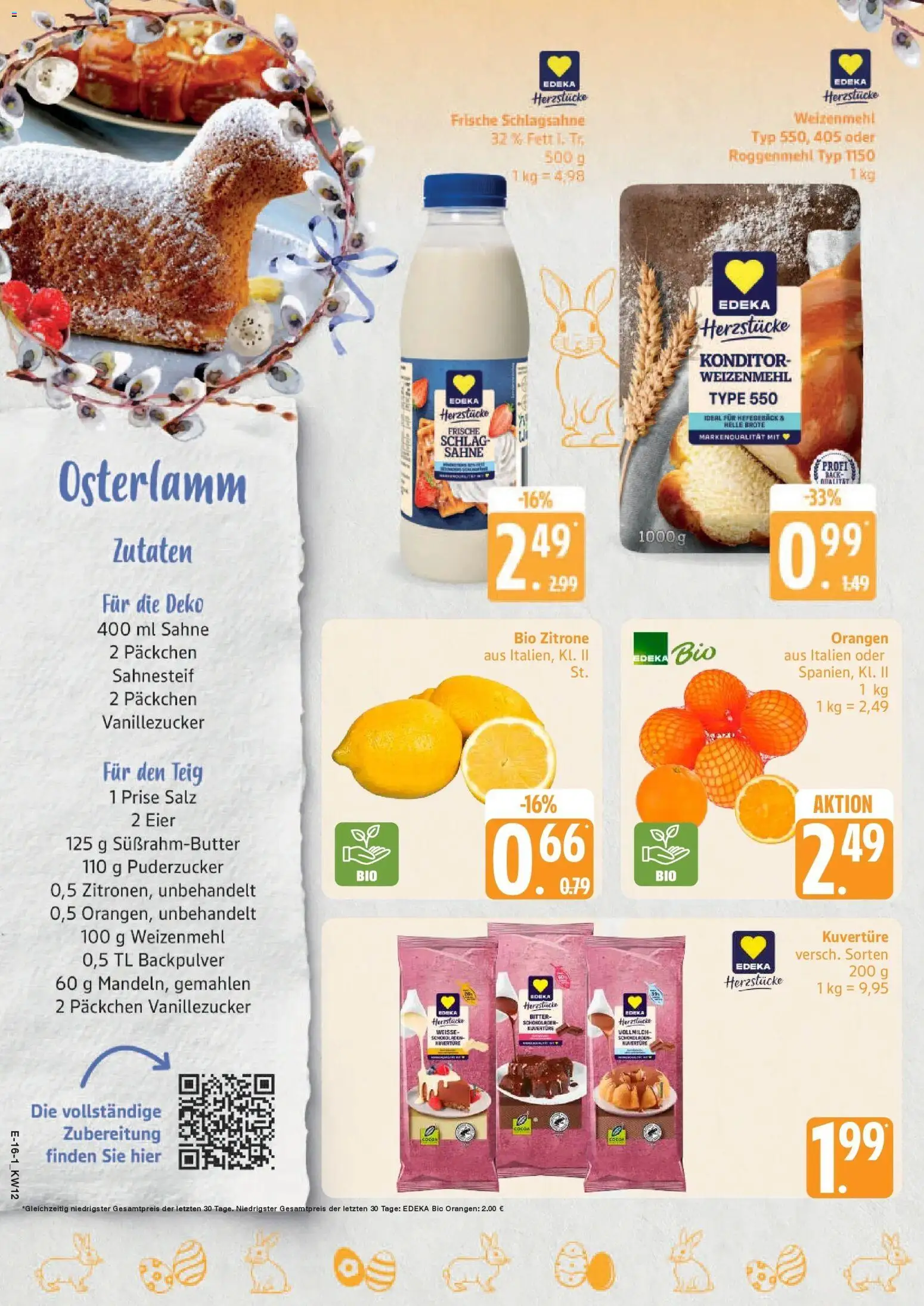 Angebote – gültig ab 16.03.2026 | Seite: 20 | Produkte: Schlagsahne, Orangen, Zitrone, Sahne