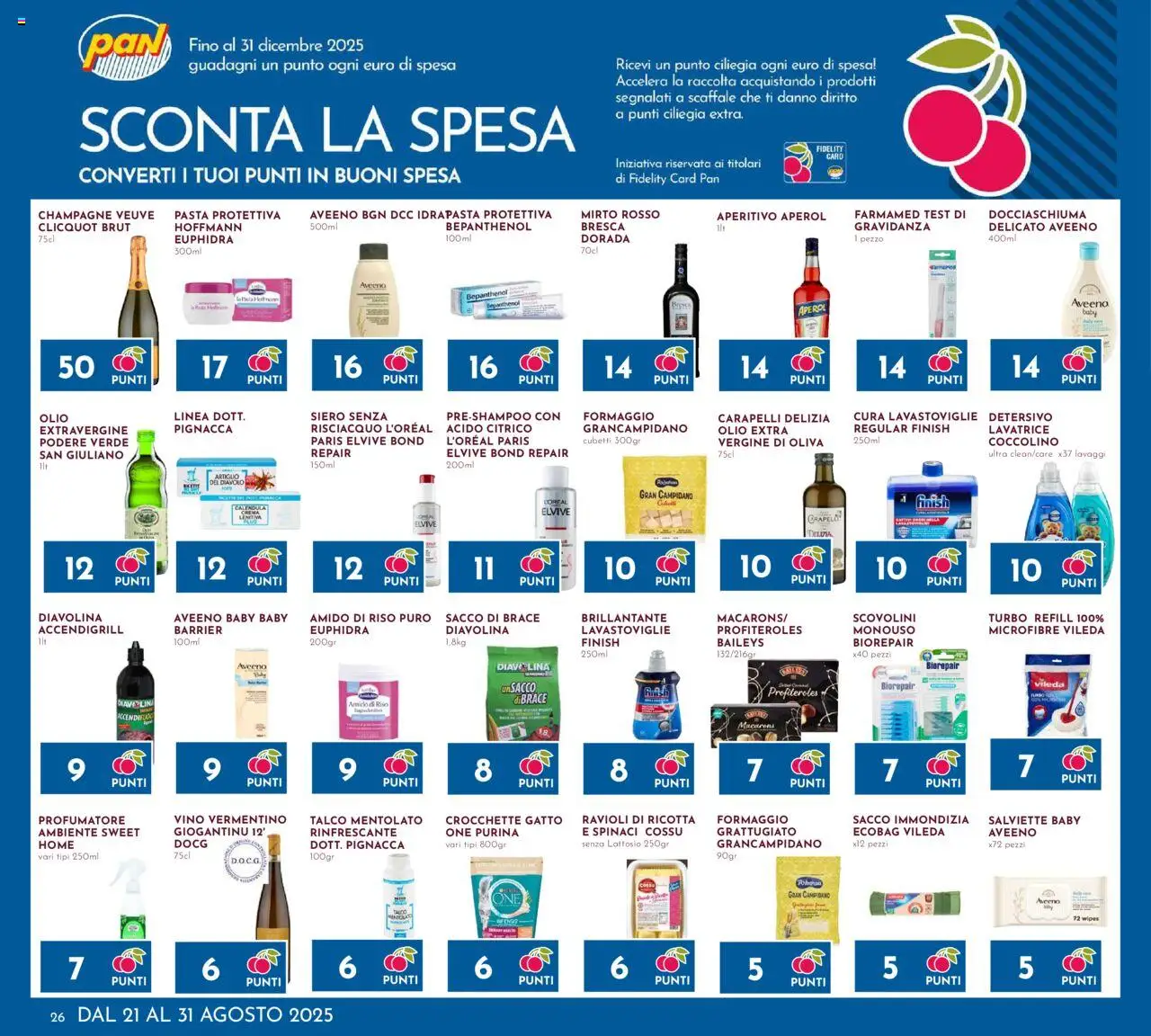 Volantino Pan del 21.08.2025 | Pagina: 26 | Prodotti: Riso, Pasta, Crocchette gatto, Aperol