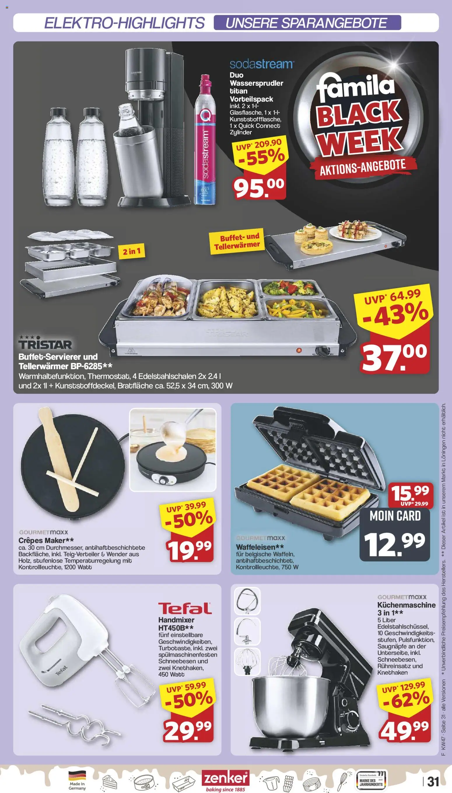 Famila Nordwest - Black Friday – gültig ab 17.11.2025 | Seite: 29 | Produkte: Handmixer, Waffeleisen, Sodastream