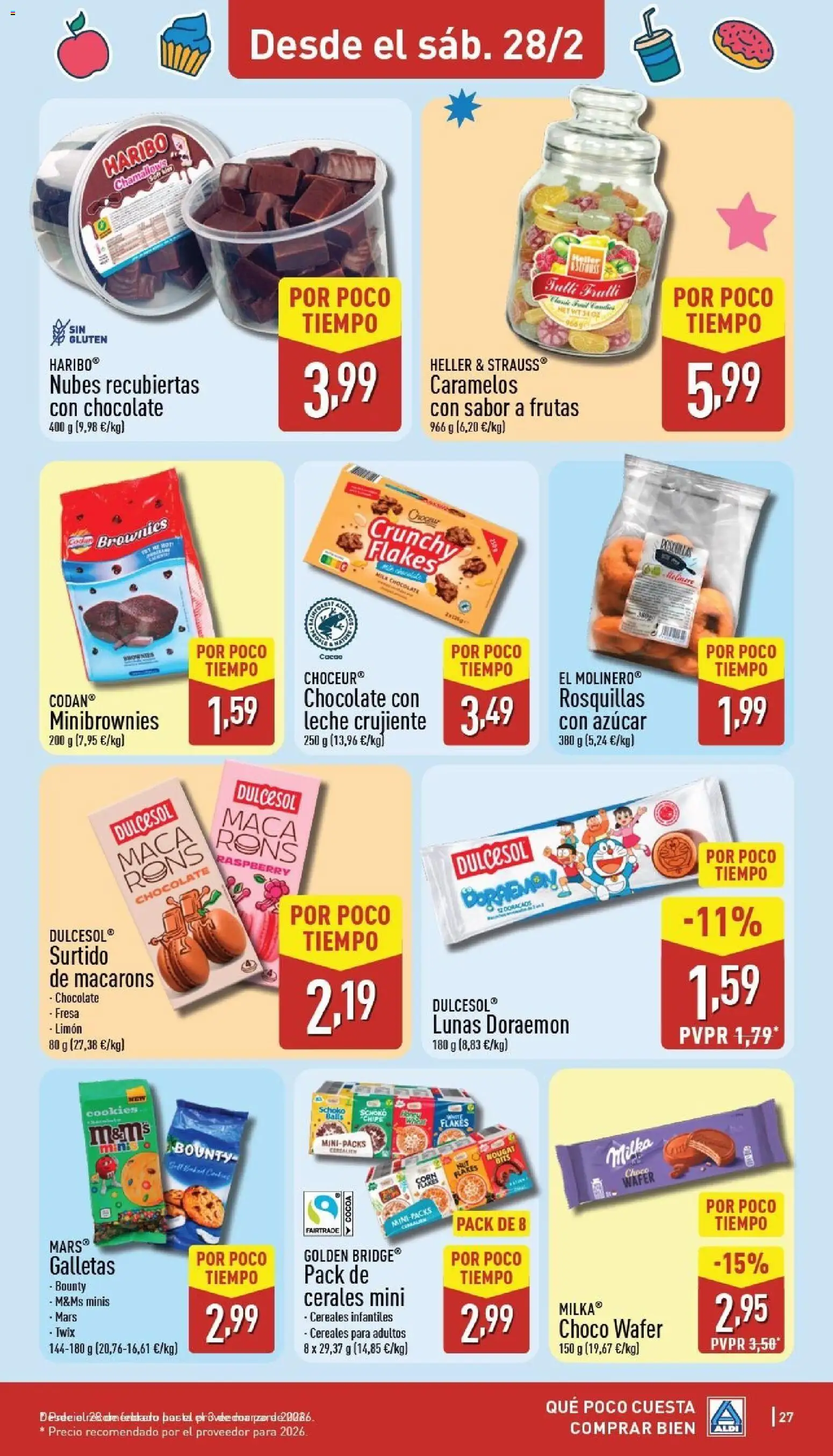 Aldi folleto Baleares │ válido desde el 23.02.2026 | Página: 27 | Productos: Leche, Cereales, Galletas, Chocolate con leche