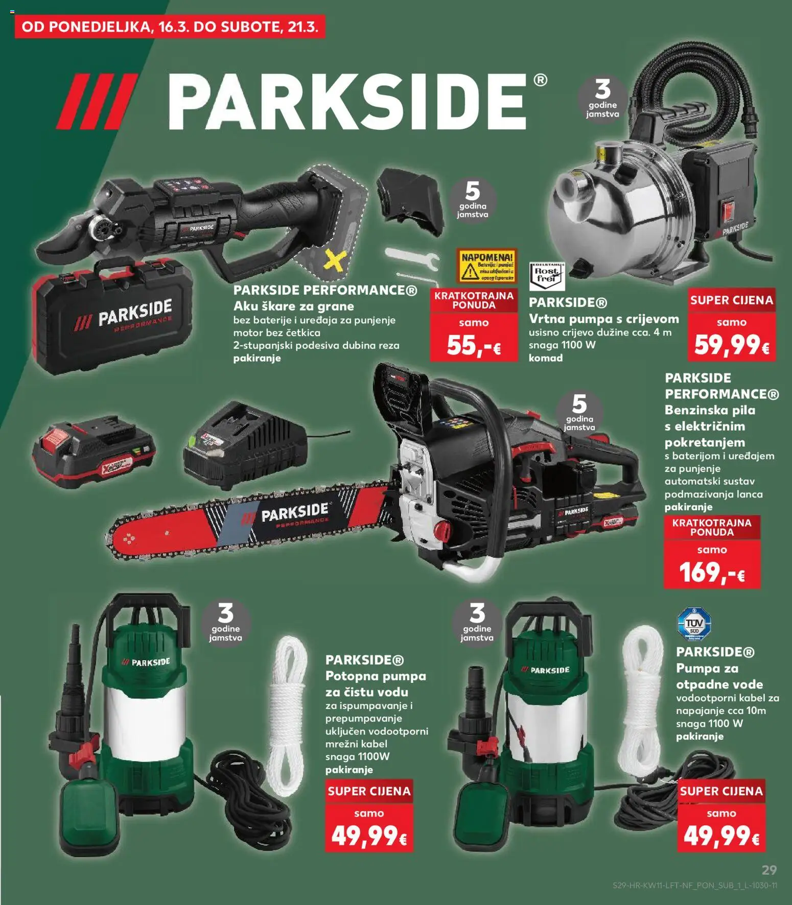 Kaufland katalog | vrijedi od 11.03.2026 | Stranica: 29 | Proizvodi: Baterija, Baterije, Škare, Vrtna pumpa