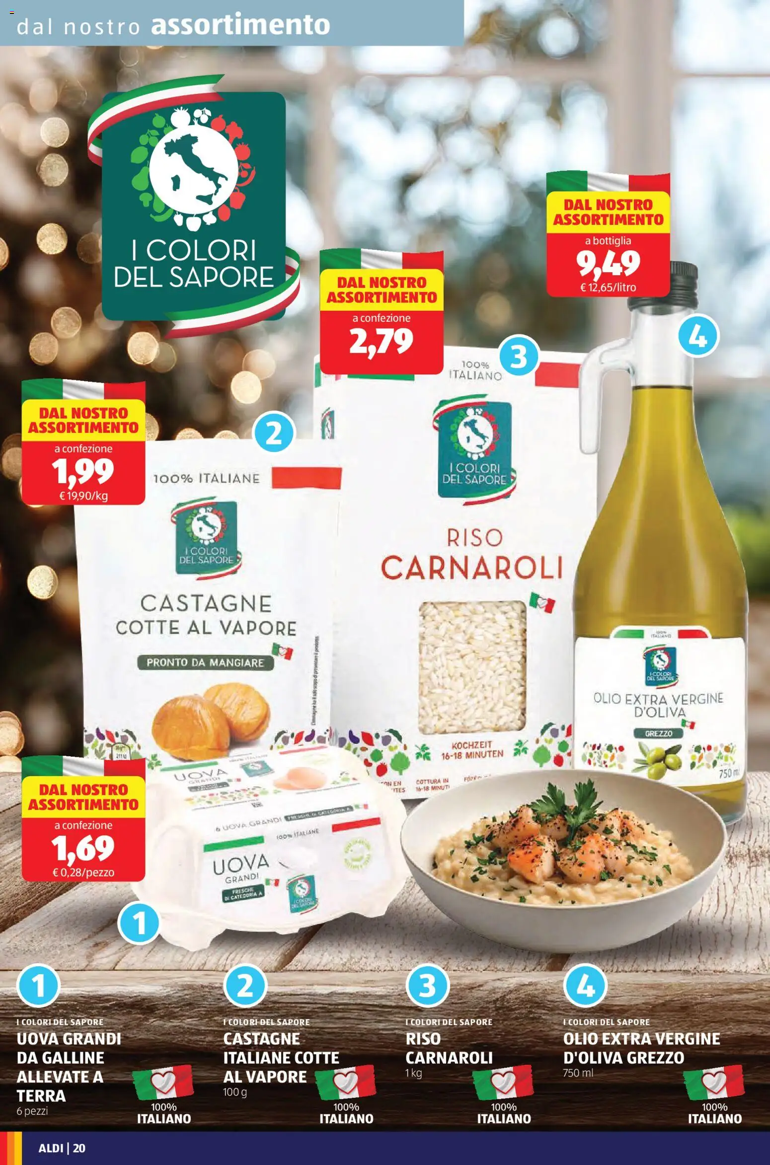 Volantino Aldi del 17.11.2025 | Pagina: 22 | Prodotti: Riso Carnaroli, Riso, Olio extra vergine, Bottiglia