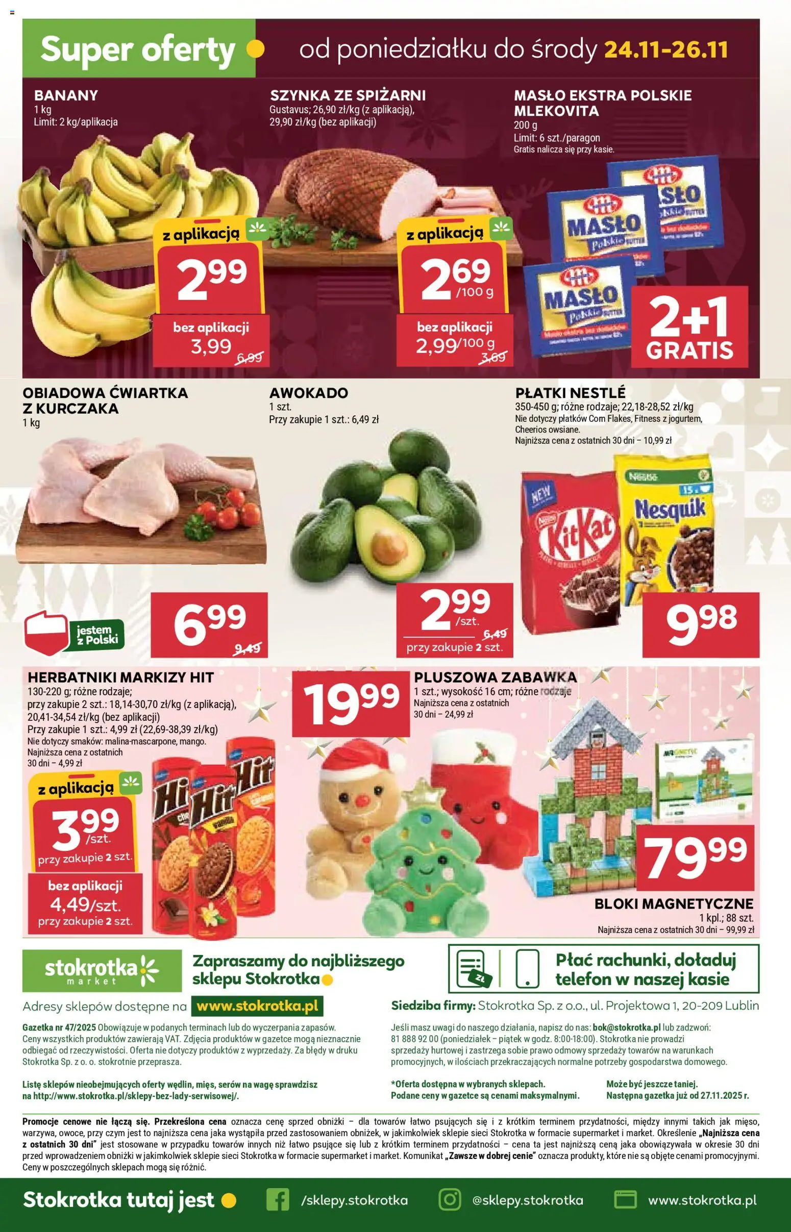 Stokrotka Gazetka - Market od 20.11.2025 | Strona: 21 | Produkty: Masło Polskie, Masło, Płatki, Awokado