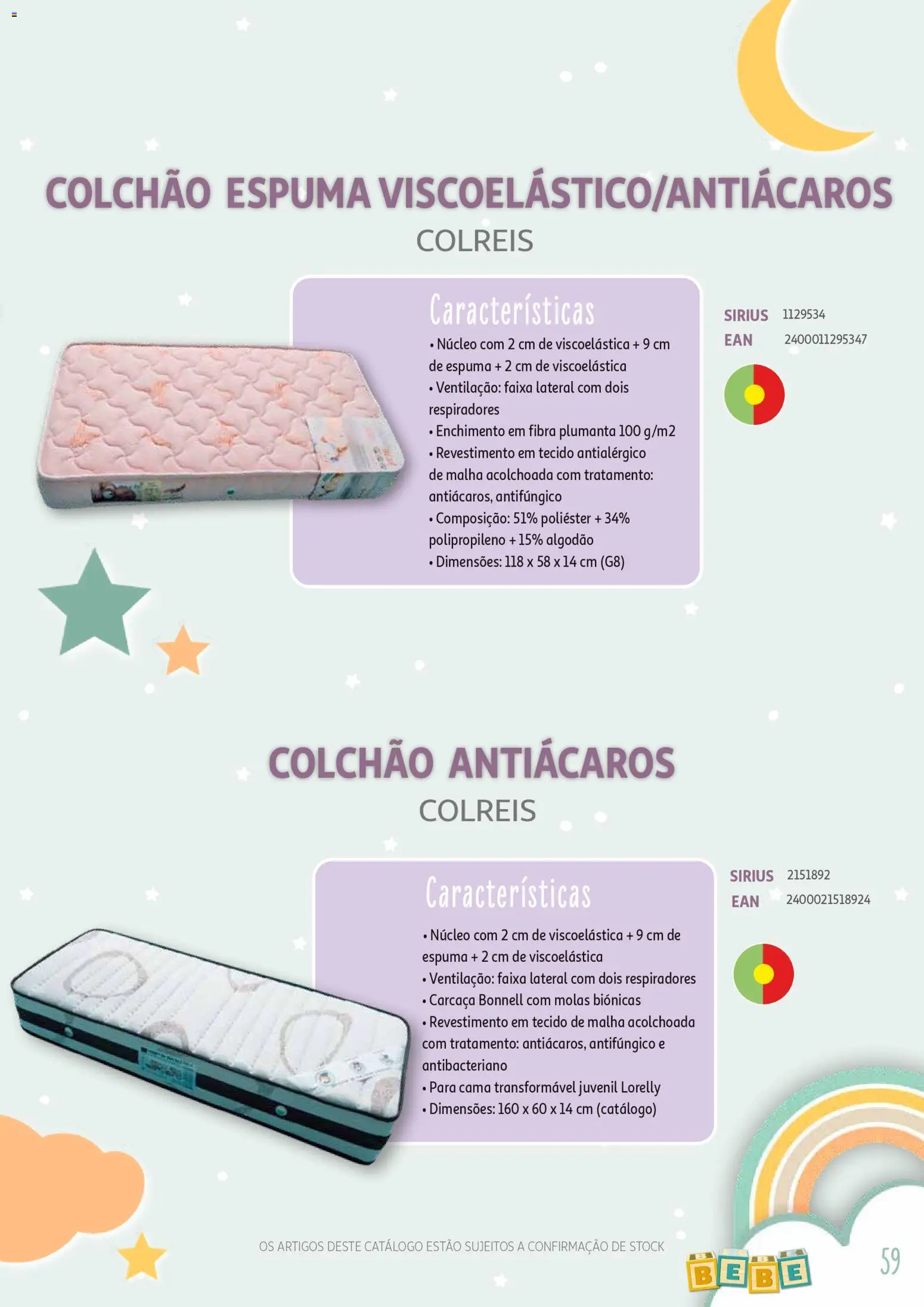 Auchan - Catálogo Puericultura │ válido de 13.01.2026 | Página: 59 | Produtos: Algodão, Cama, Colchão