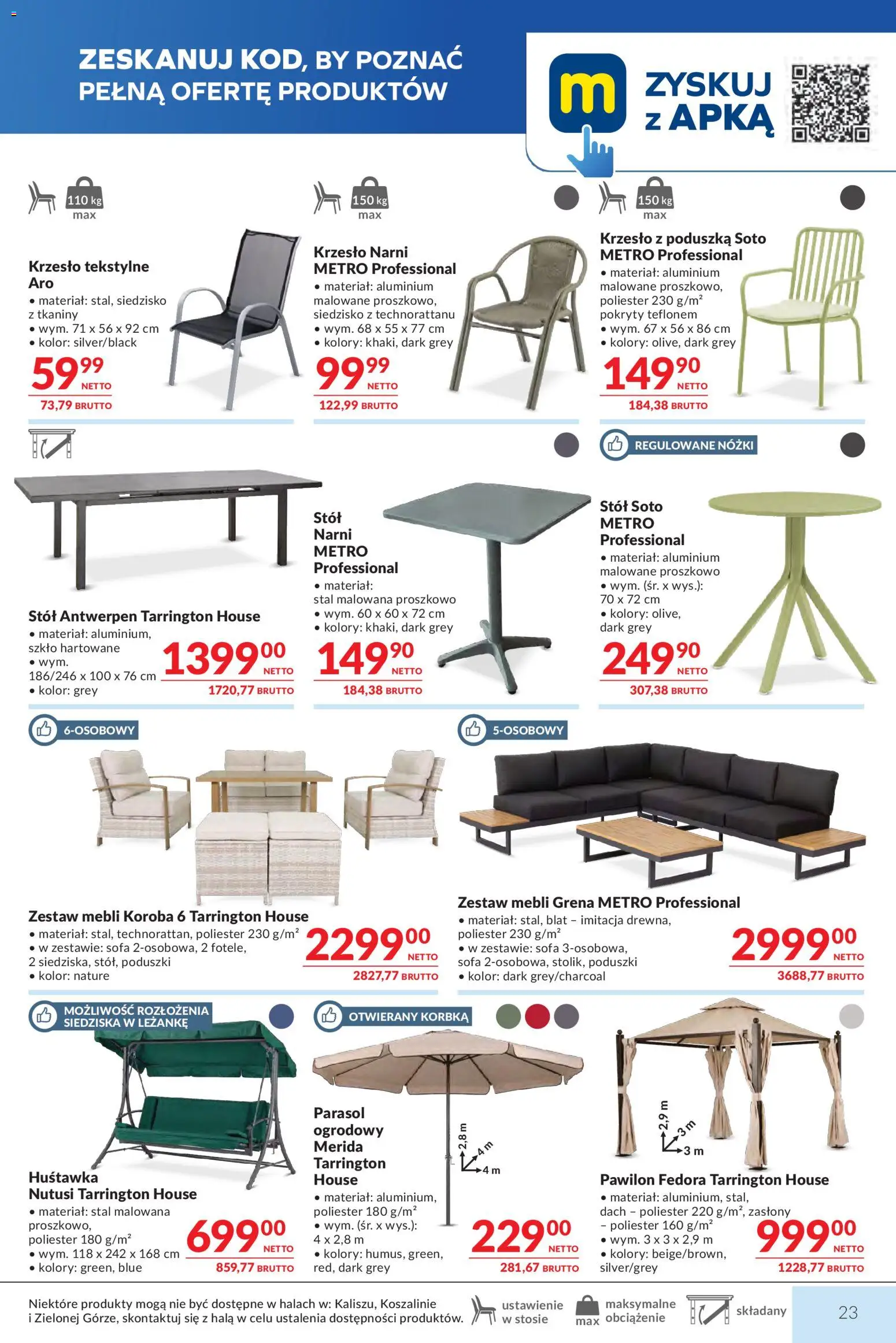 Makro gazetka od 28.04.2026 | Strona: 23 | Produkty: Sofa, Stół, Krzesło, Zasłony