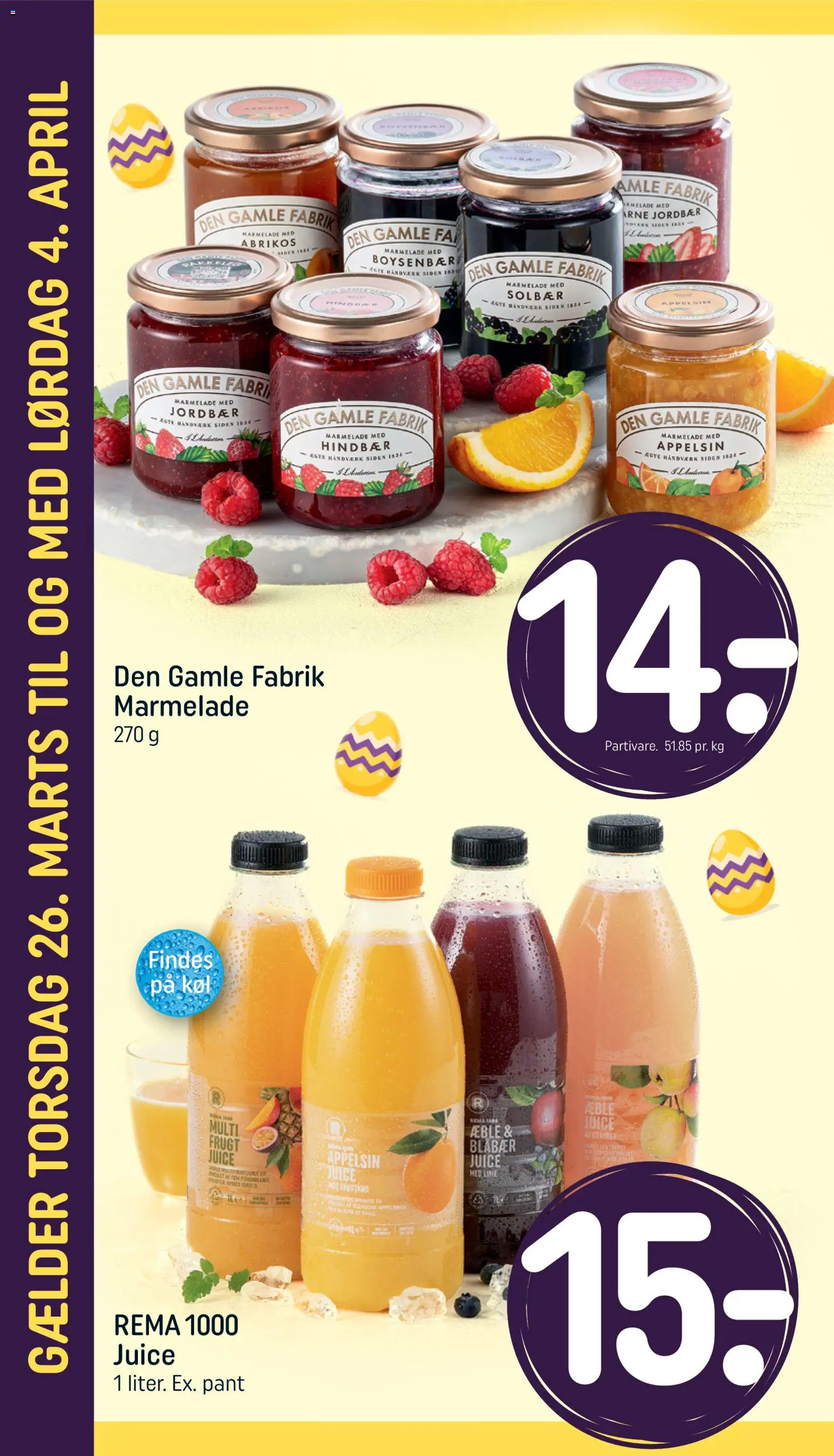 Rema 1000 tilbudsavis – gyldig fra 22.03.2026 | Side: 22 | Produkter: Appelsiner, Lime, Hindbær, Marmelade