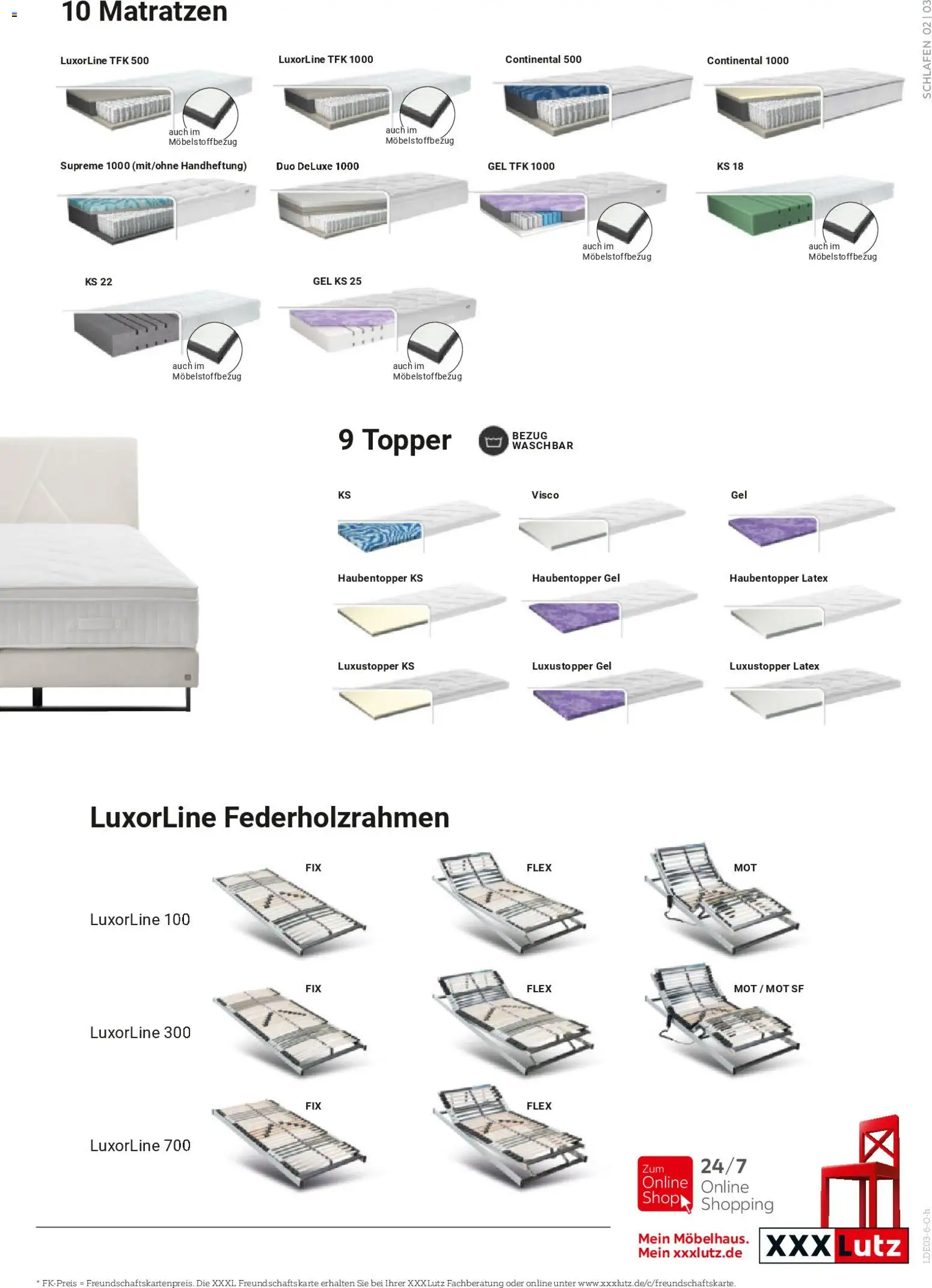 XXXL Lutz Boxspringbettensystem – gültig ab 01.03.2026 | Seite: 3 | Produkte: Topper