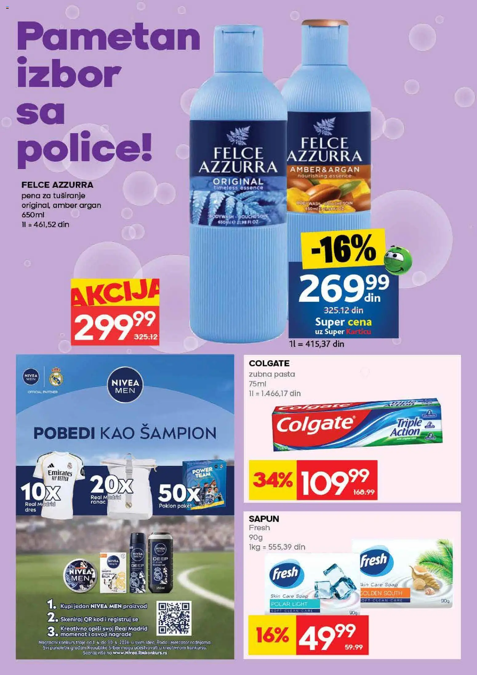 Roda katalog - važi od 09.04.2026 | Strana: 28 | Proizvode: Colgate, Nivea Men, Nivea, Sapun