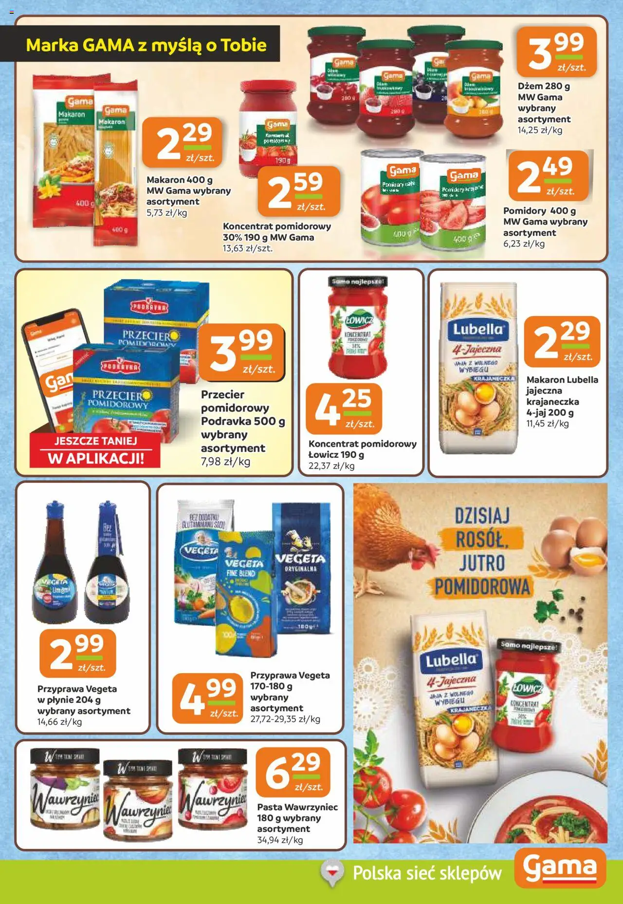 Gama Gazetka od 04.09.2025 | Strona: 7 | Produkty: Przecier pomidorowy, Dżem, Pomidory, Makaron