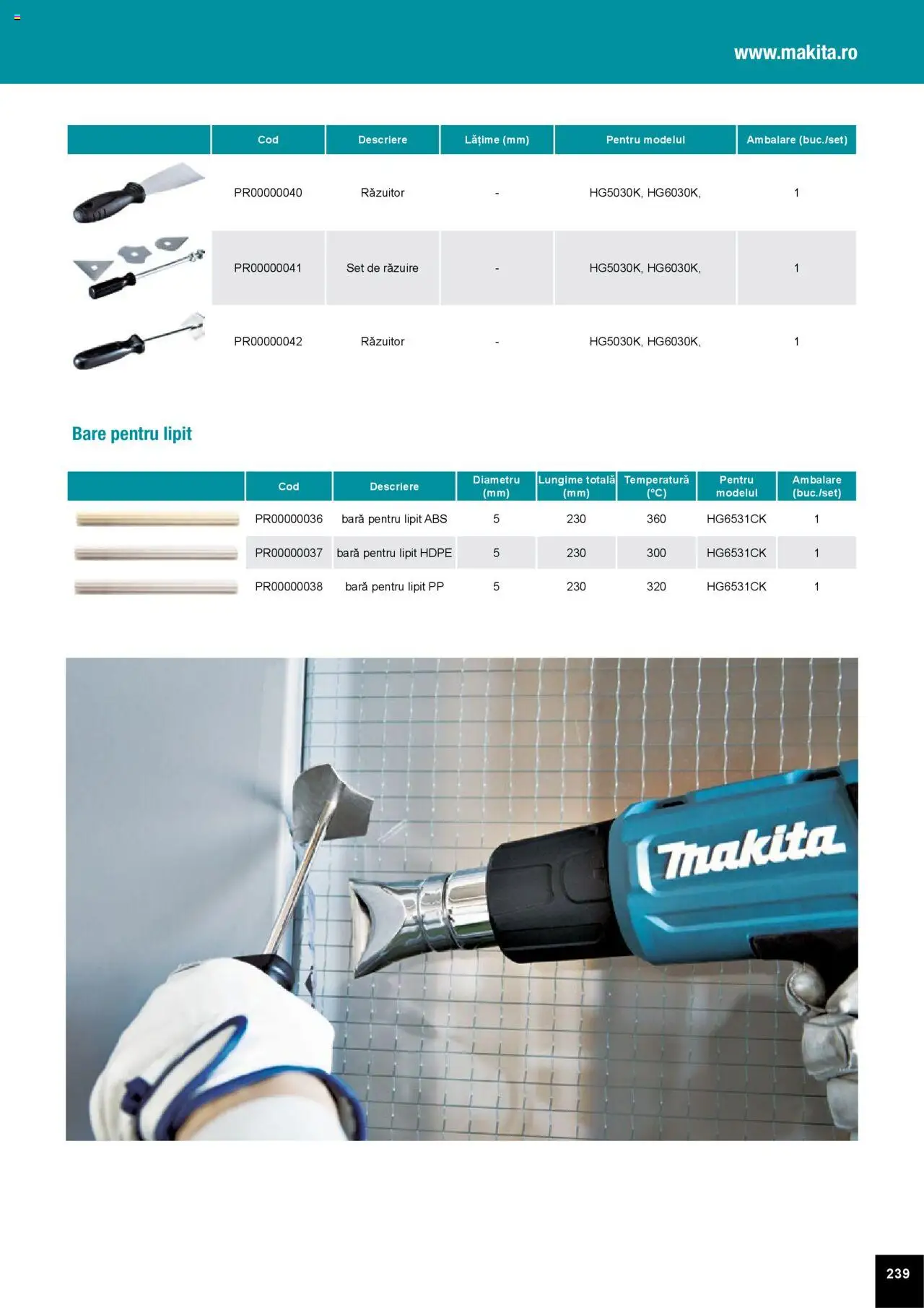 Noul catalog Makita – valabil de la 01.04.2025 | Pagină: 239
