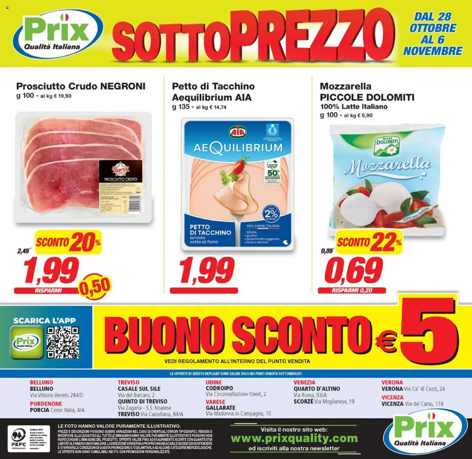 Volantino Prix del 28.10.2025 | Pagina: 16 | Prodotti: Arrosto, Tacchino, Latte, Prosciutto