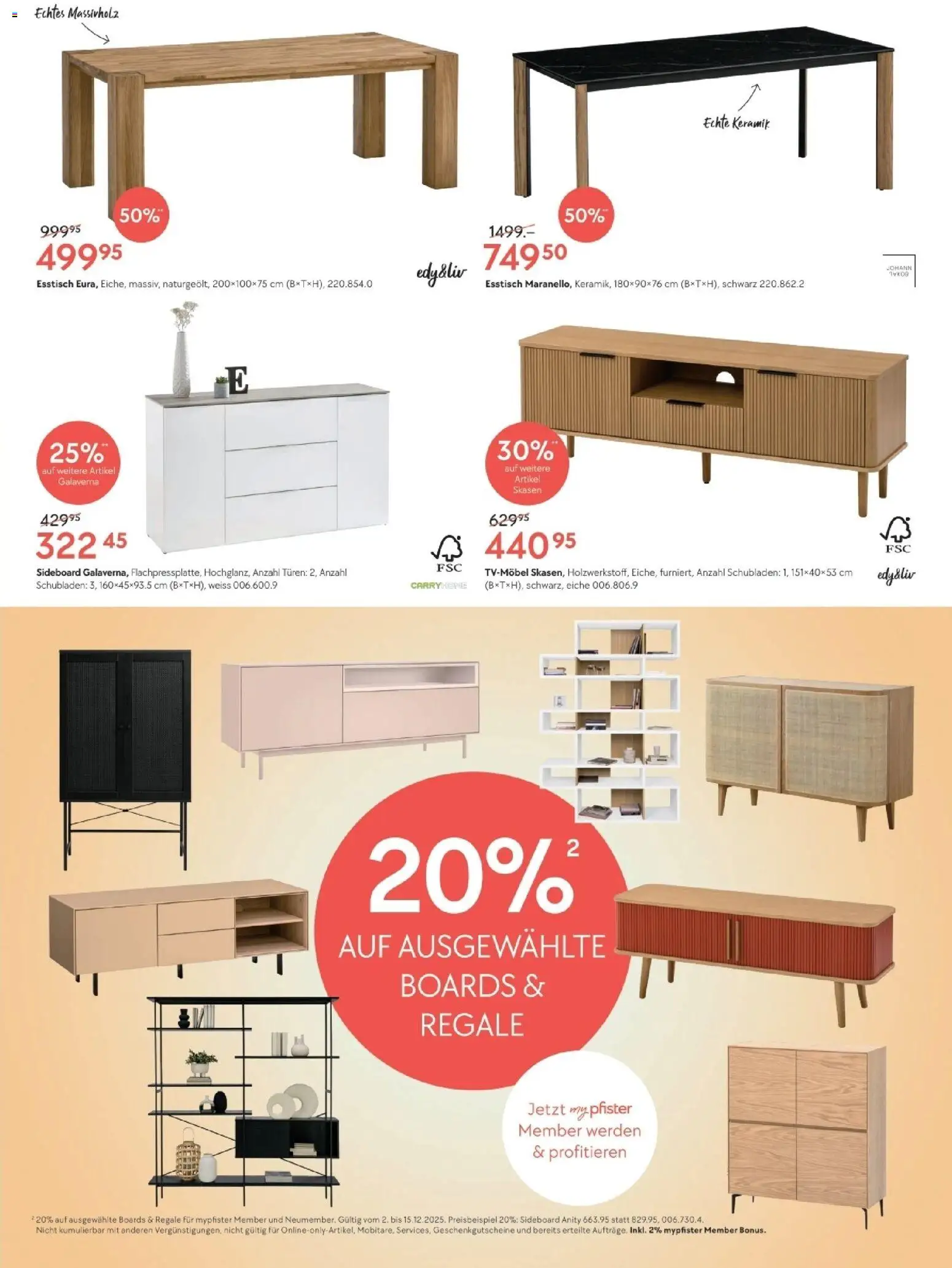 Pfister Aktionen – gültig ab 02.12.2025 | Seite: 11 | Produkte: Sideboard, Esstisch