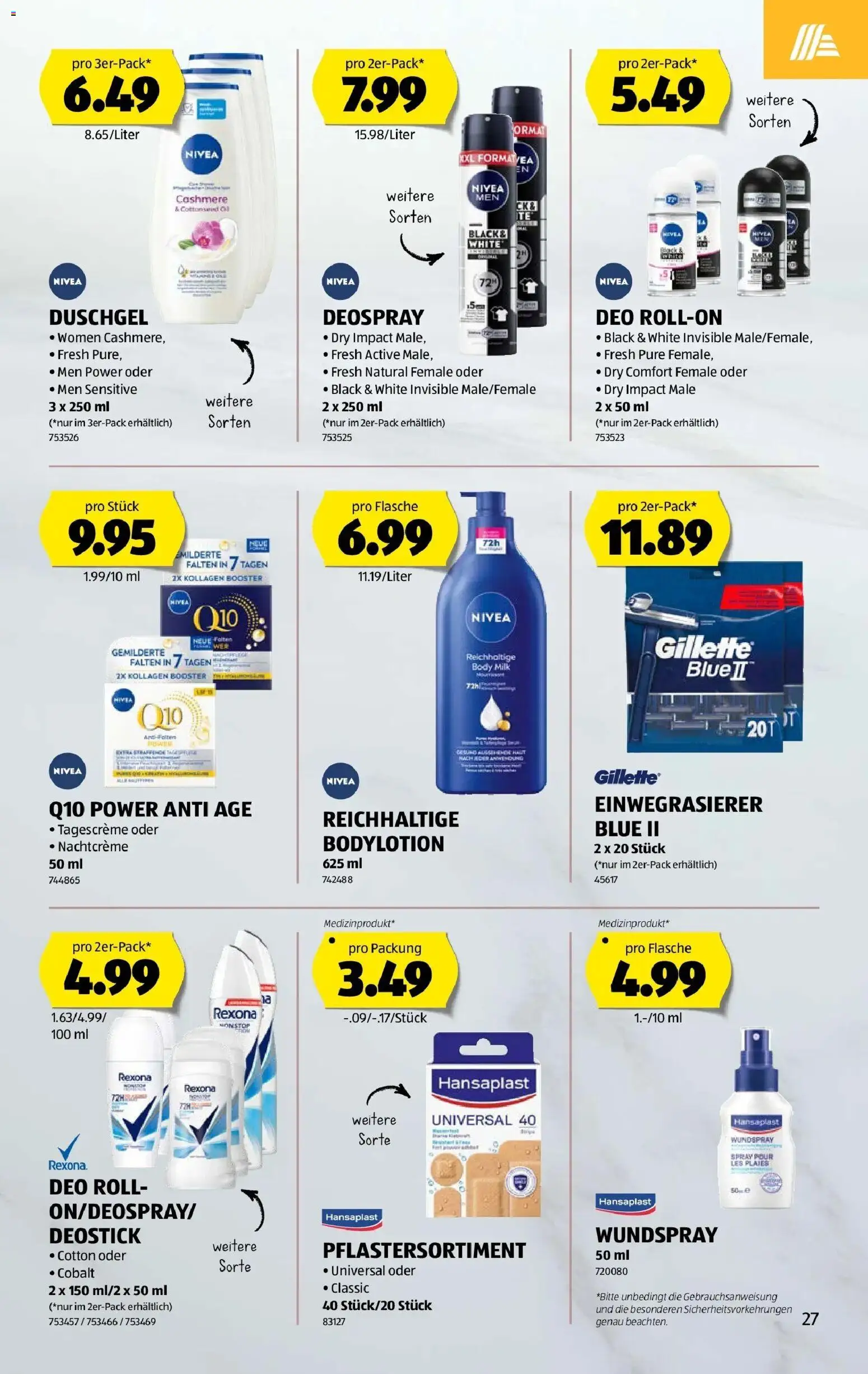 Aldi - Aldi Suisse: Wochenangebote – gültig ab 26.02.2026 | Seite: 27 | Produkte: Tagescreme, Nachtcreme, Deospray, Body Milk