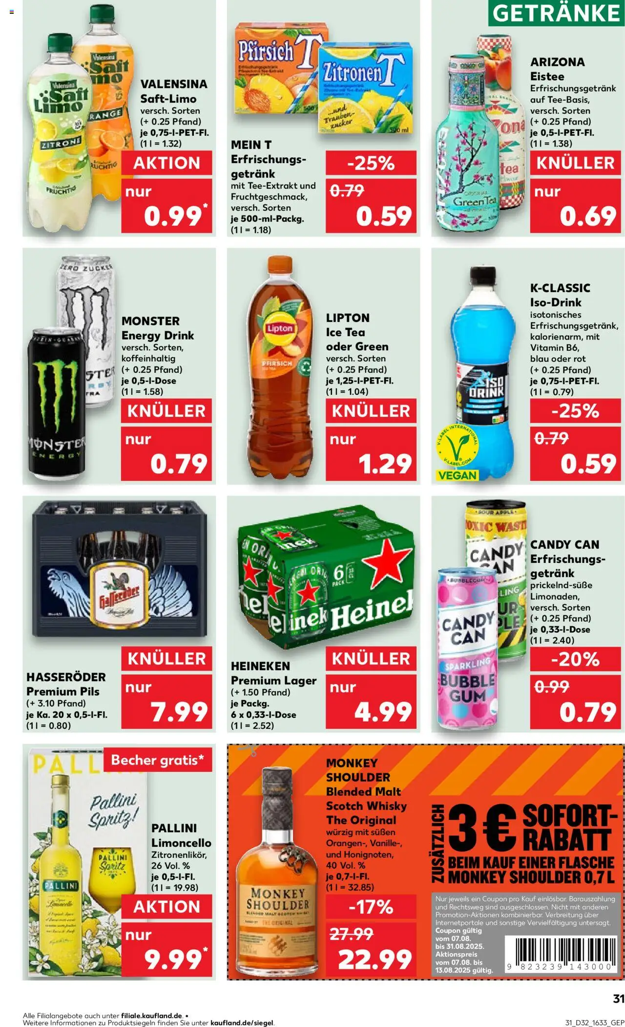 Kaufland prospekt Speyer	 - gültig ab dem 07.08.2025 | Seite: 31 | Produkte: Energy, Zucker, Pfirsich, Hasseröder
