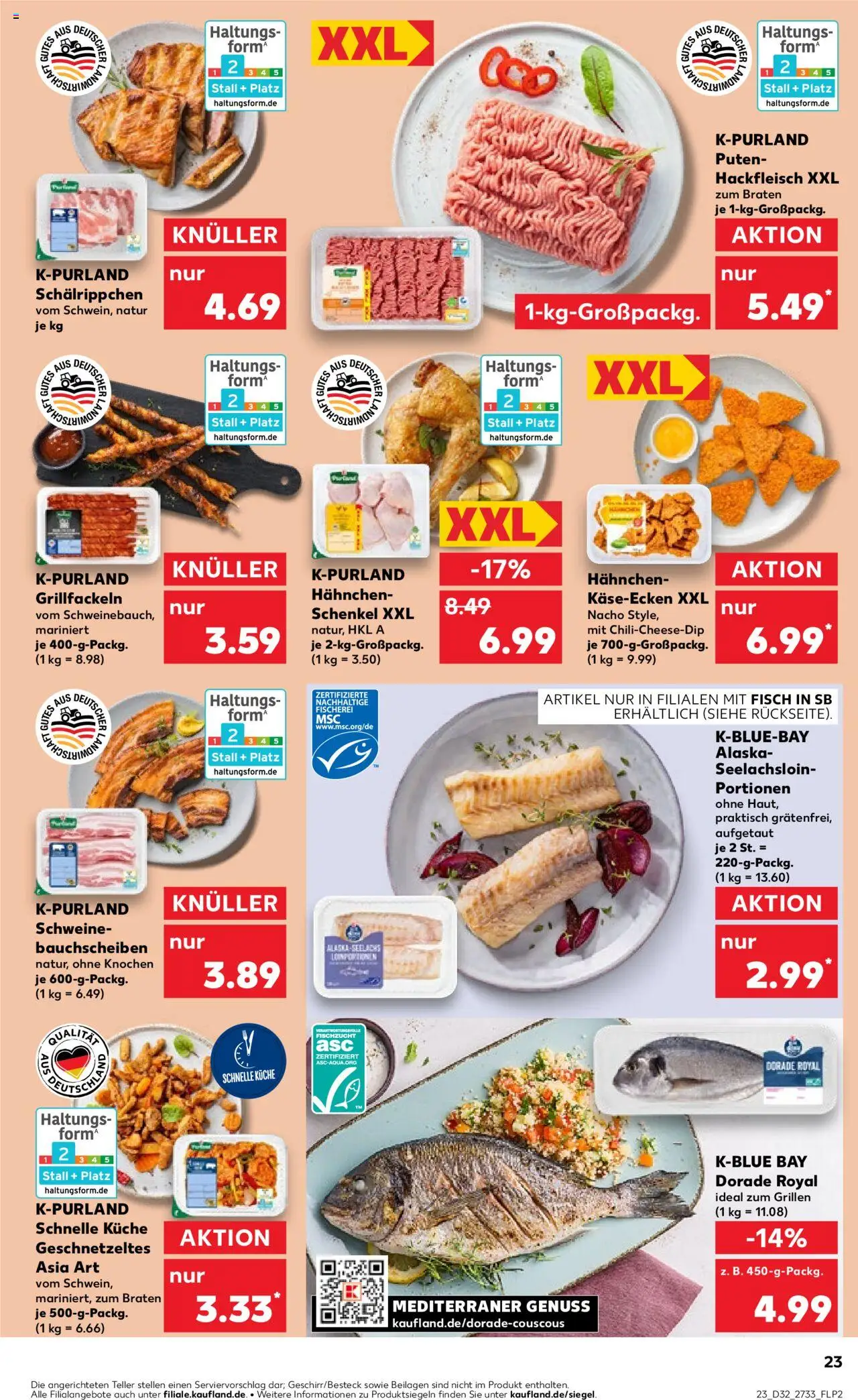 Kaufland Prospekt 	 - gültig ab dem 07.08.2025 | Seite: 23 | Produkte: Hahnchen, Küche, Fisch, Hackfleisch