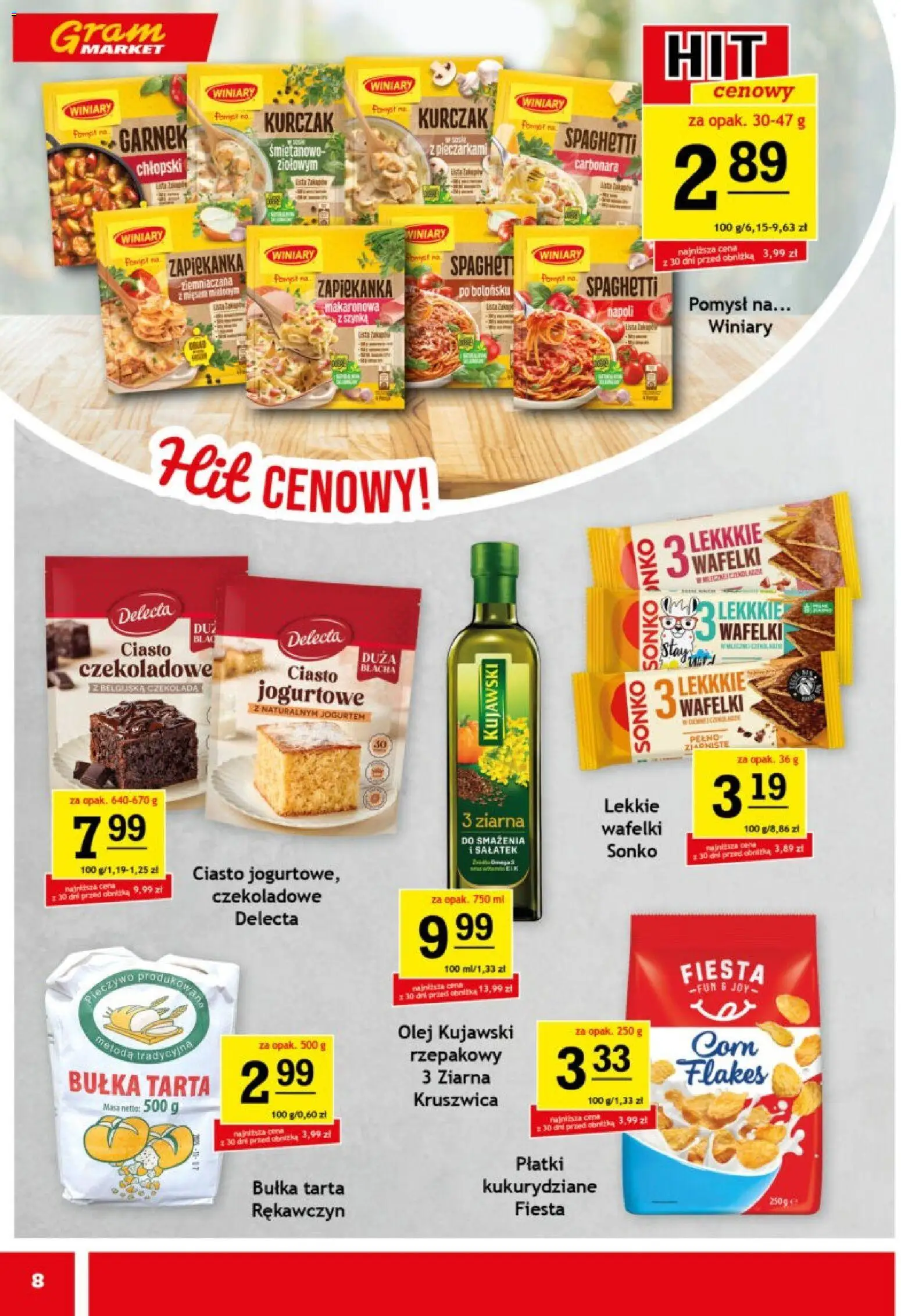 Gram Market Gazetka od 25.02.2026 | Strona: 8 | Produkty: Bułka tarta, Szynka, Bułka, Olej kujawski