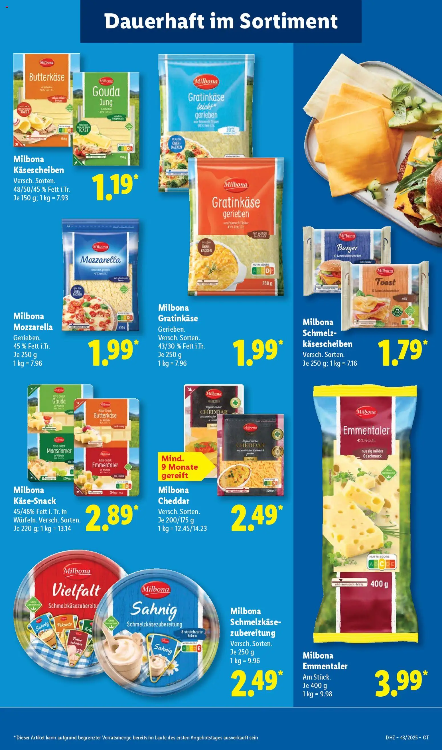 Lidl Prospekt Prenzlau – gültig ab 20.10.2025 | Seite: 15 | Produkte: Toast, Gouda, Burger, Schinken