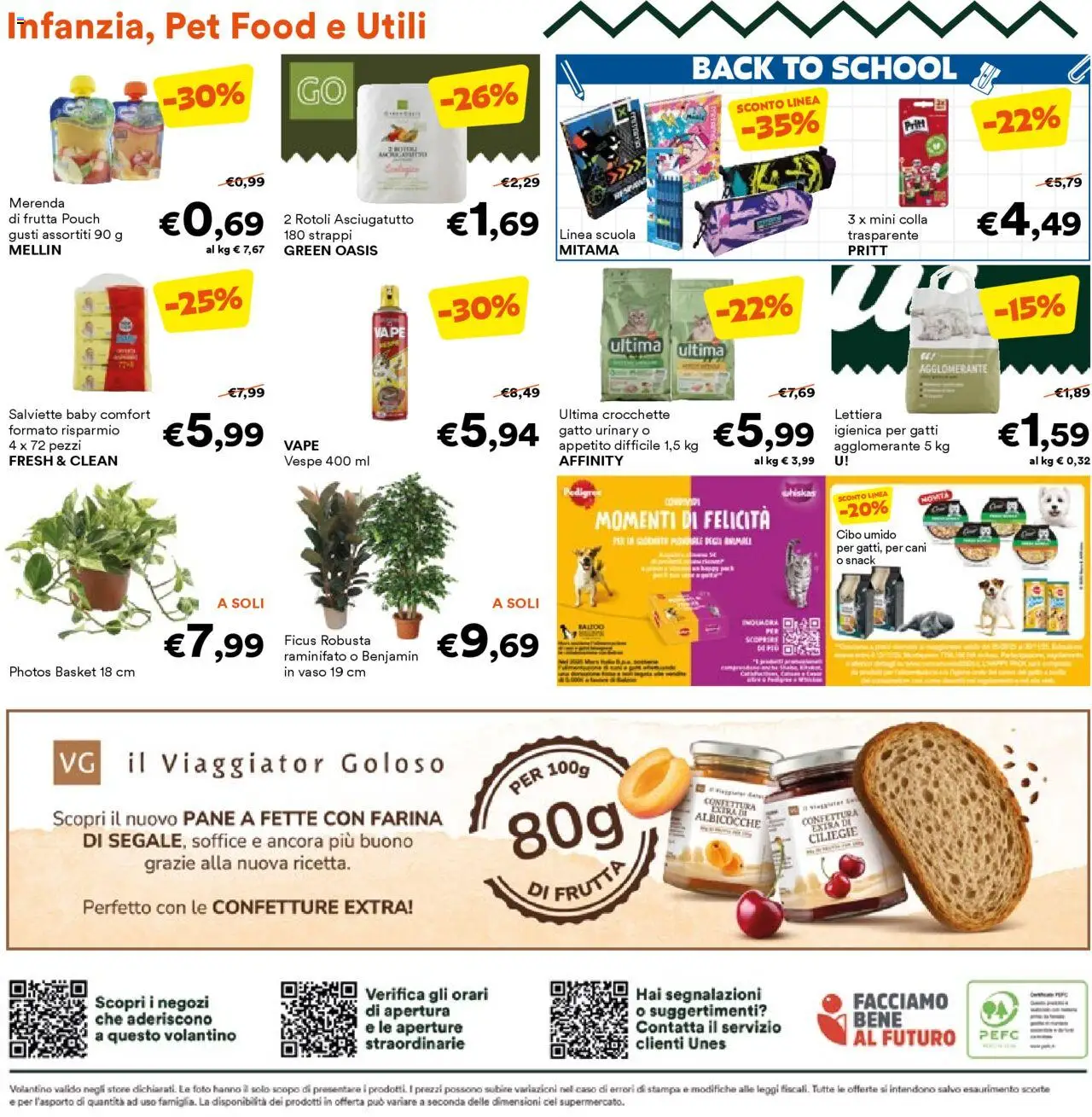 Volantino Unes del 27.08.2025 | Pagina: 20 | Prodotti: Frutta, Farina, Stampa, Vaso