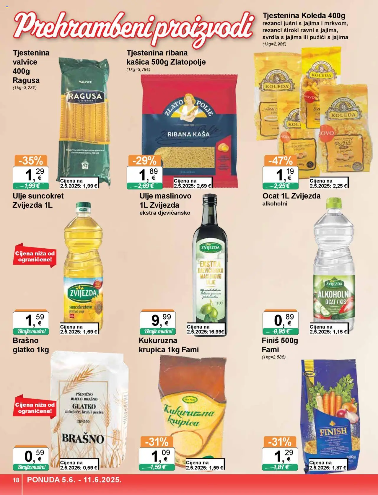 KTC katalog | vrijedi od 05.06.2025 | Stranica: 18 | Proizvodi: Ulje, Krupica, Rezanci, Brašno