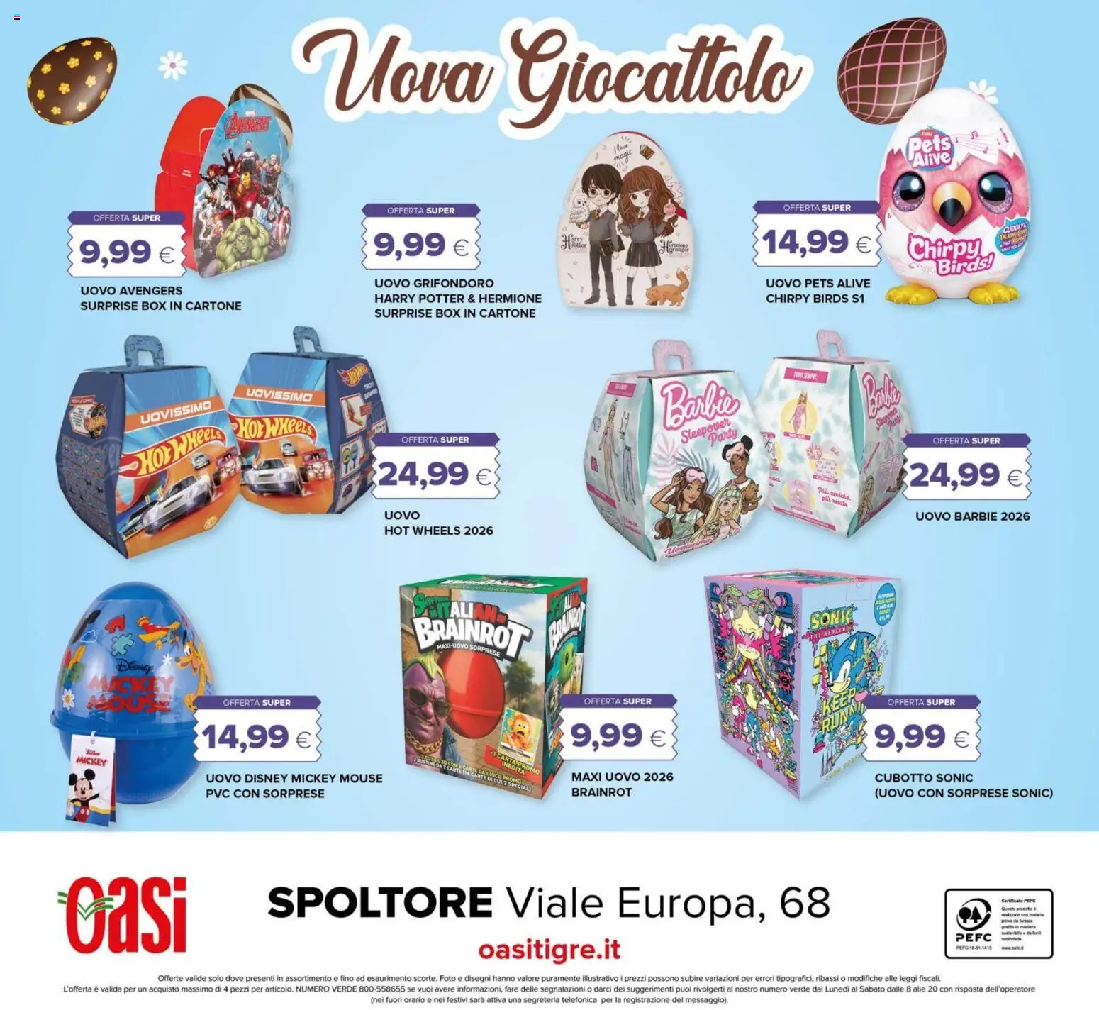 Volantino Oasi del 26.03.2026 | Pagina: 32 | Prodotti: Uova, The, Mouse, Gioco