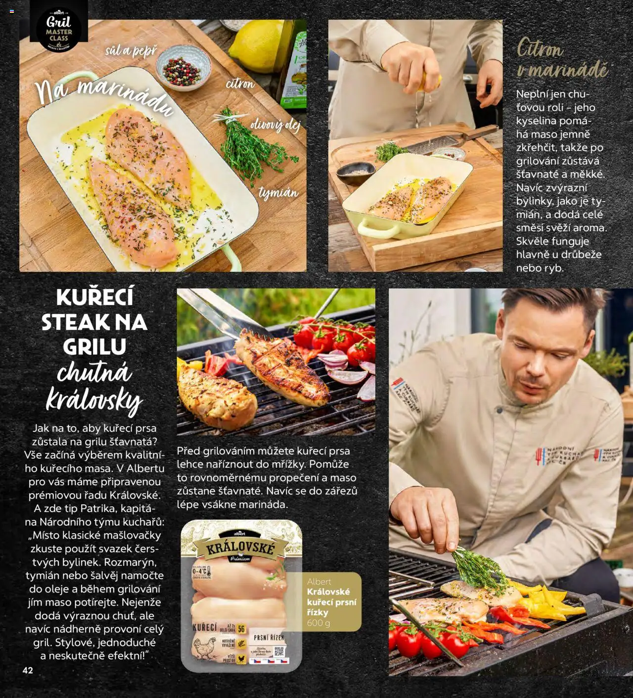 Albert magazín od 01.07.2025 | Strana: 42 | Produkty: Oleje, Kuřecí prsní řízky, Gril, Maso