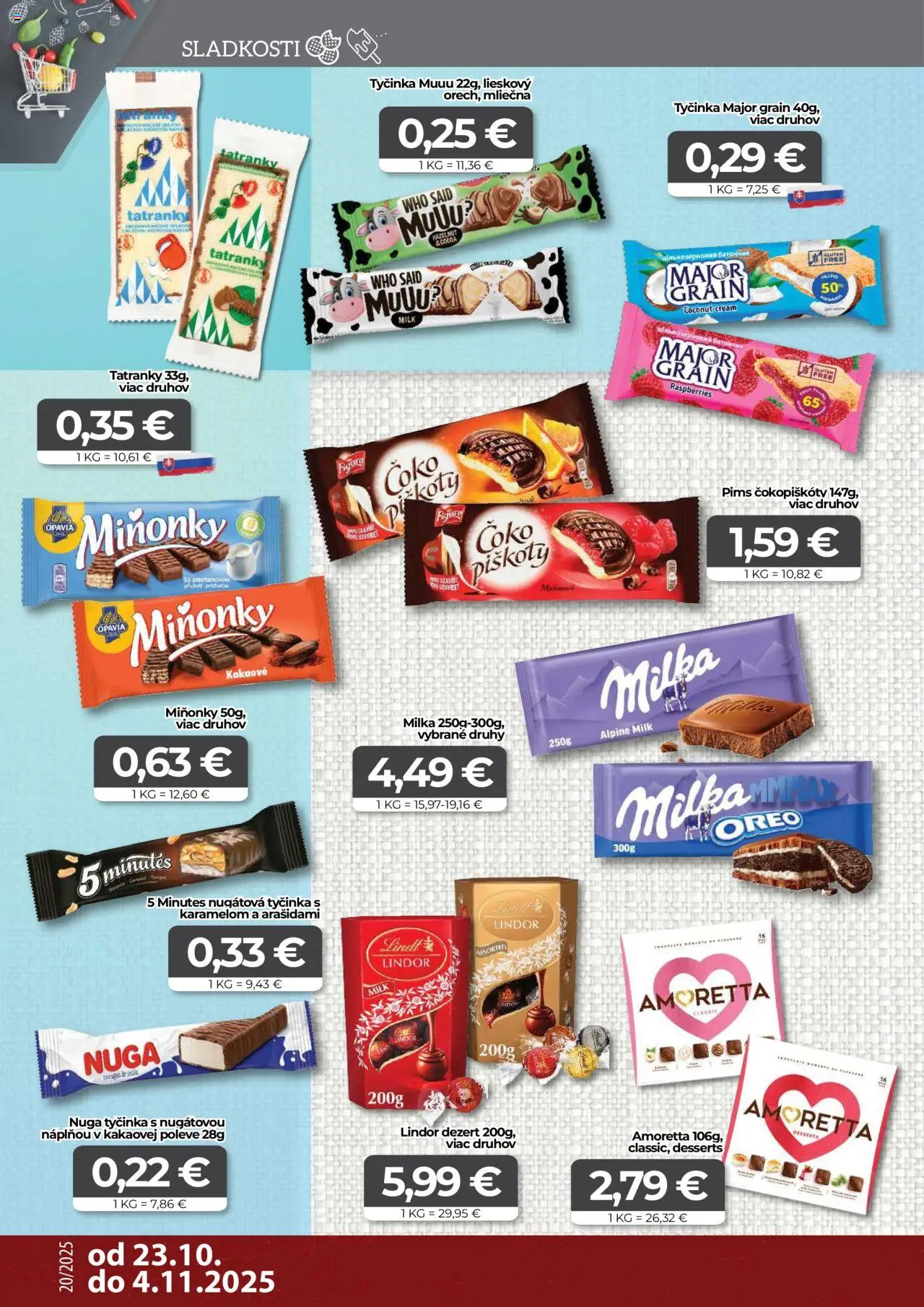 Nové CBA Komfos akcie – leták je platný od 23.10.2025 | Strana: 10 | Produkty: Lindor, Lindt, Milka