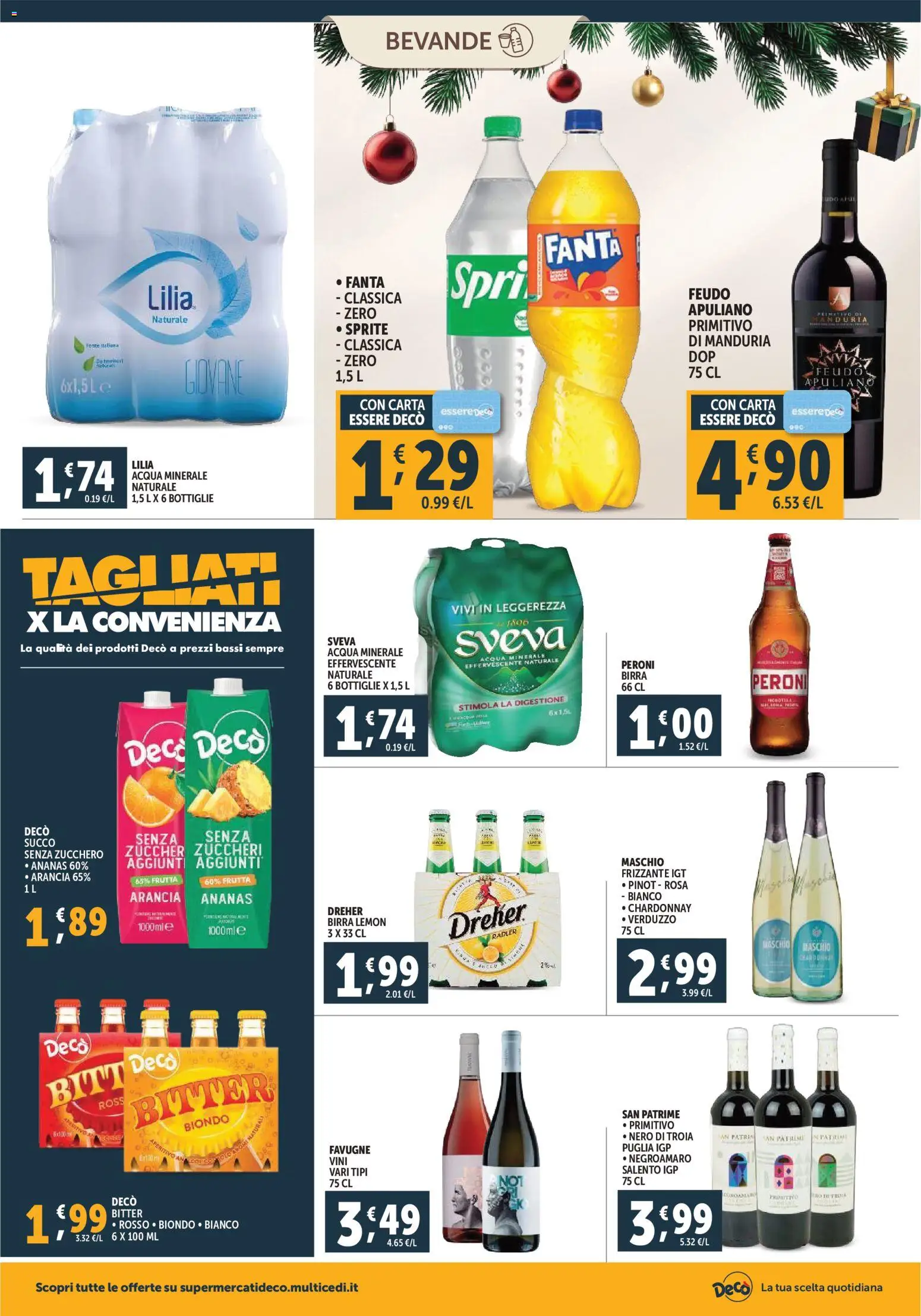 Volantino Decò del 02.12.2025 | Pagina: 18 | Prodotti: Acqua, Zucchero, Arancia, Aperitivo