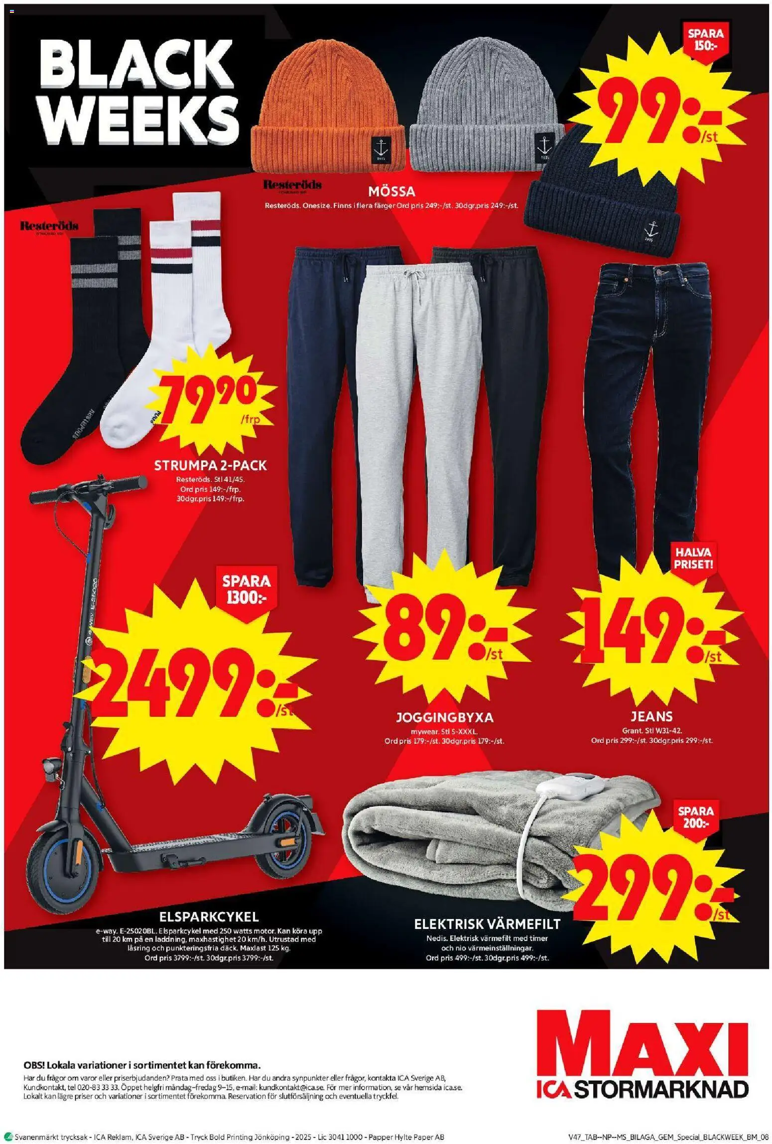 ICA Maxi reklamblad aktuell från 17.11.2025 | Sida: 22 | Produkter: Papper, Mössa, Jeans