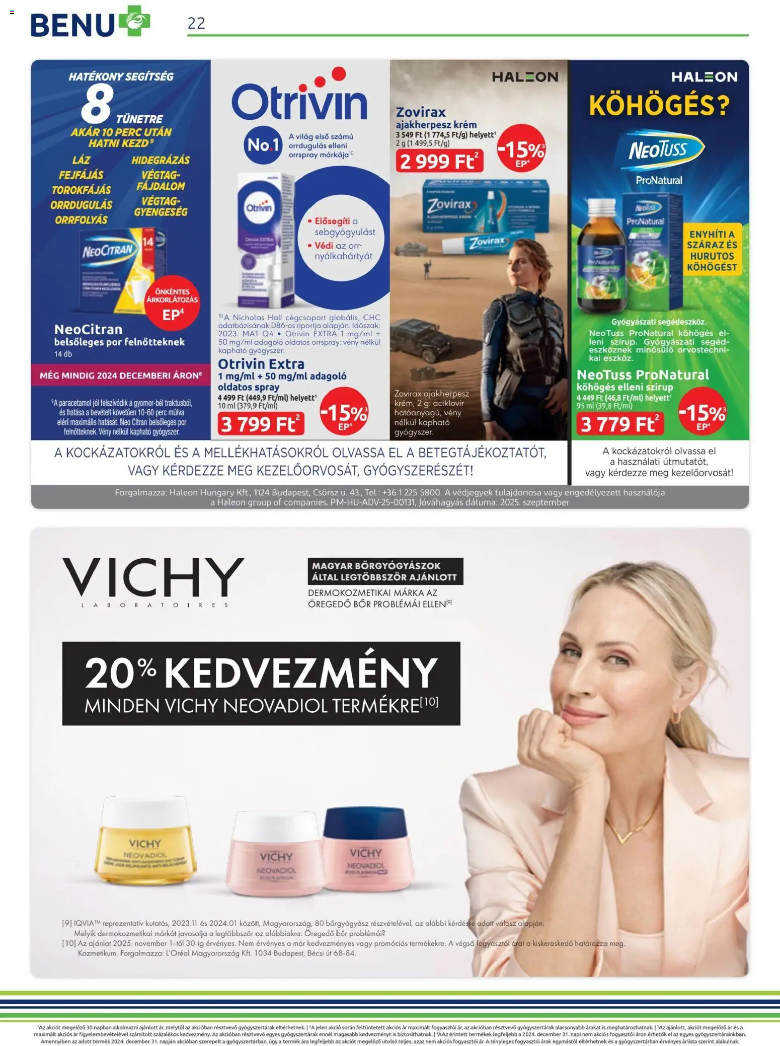 BENU Gyógyszertárak akciós ujság - amely érvényes a következő dátumtól: 01.11.2025 | Oldal: 22 | Termékek: Bor