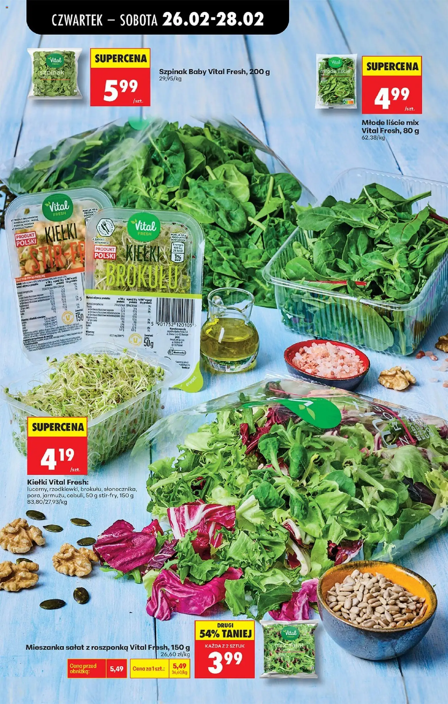 Biedronka gazetka - Oferta w tym tygodniu od 26.02.2026 | Strona: 27 | Produkty: Szpinak, Roszponka