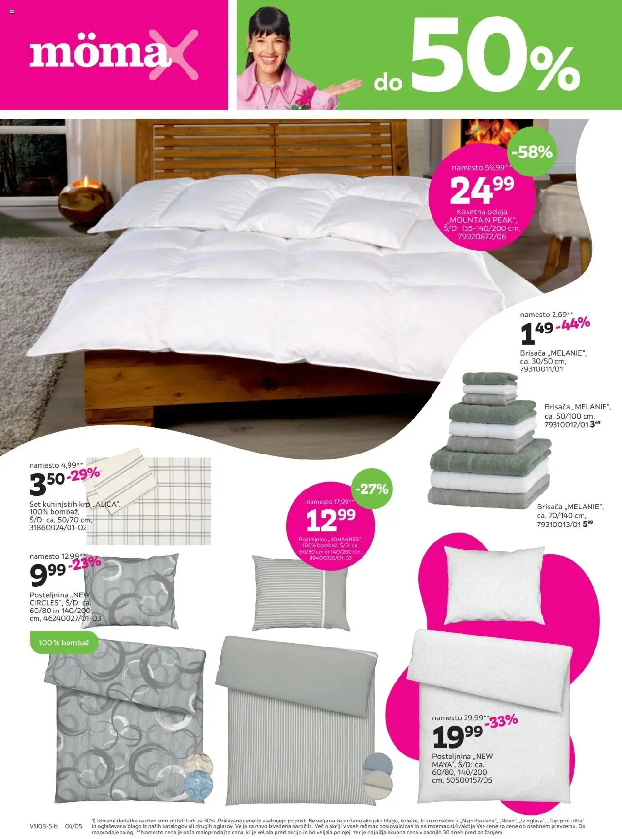 Mömax katalog  do -50% na izbrane dodatke za dom │ velja od 04.08.2025 | Stran: 4 | Izdelki: Brisača, Odeja, Posteljnina