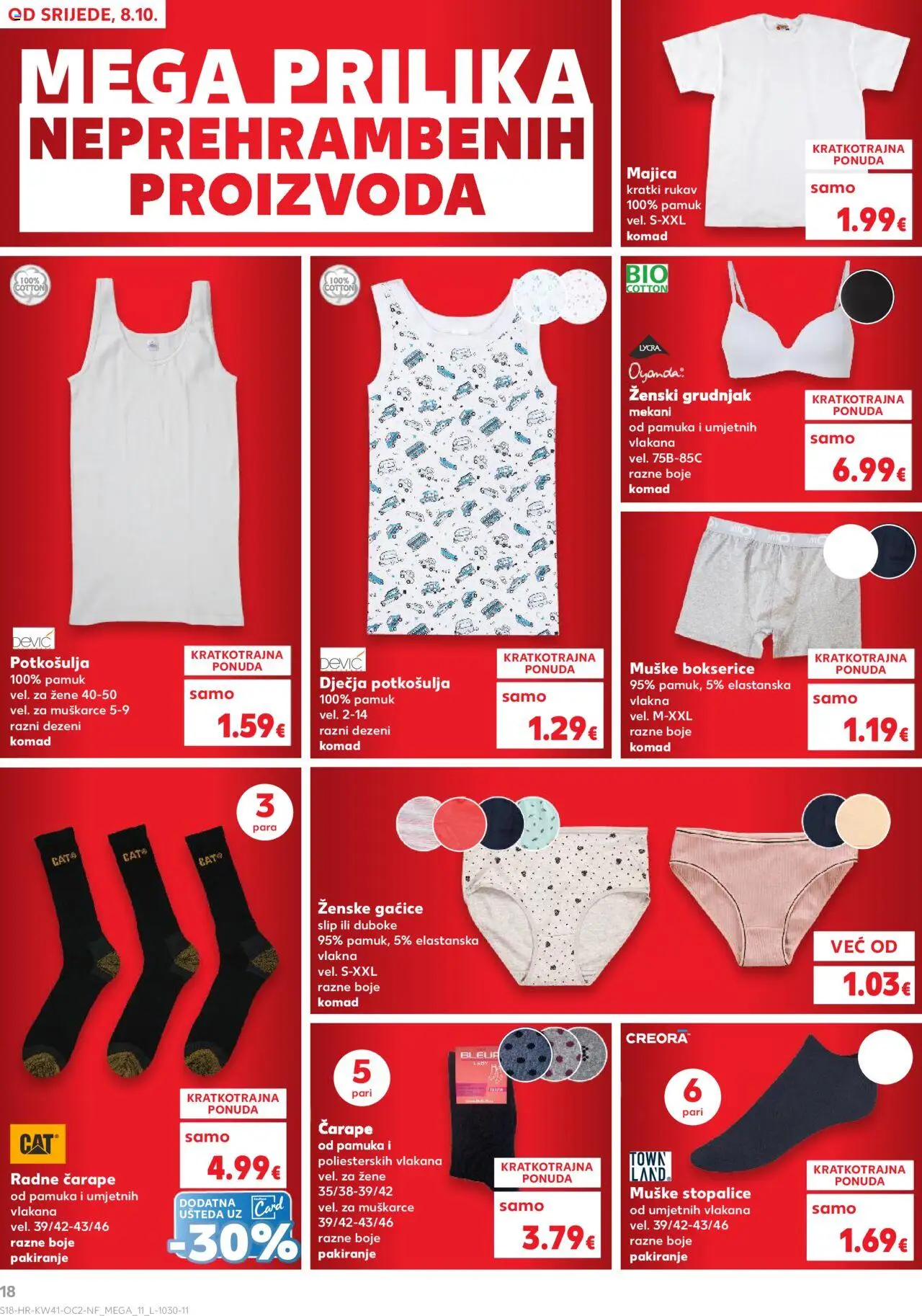 Kaufland katalog | vrijedi od 08.10.2025 | Stranica: 18 | Proizvodi: Majica, Gaćice, Grudnjak, Čarape