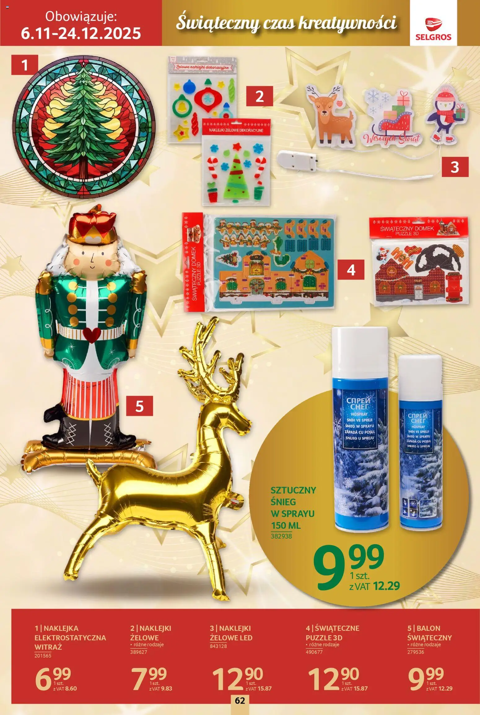 Selgros cash&carry Gazetka - Boże Narodzenie od 06.11.2025 | Strona: 62 | Produkty: Naklejki