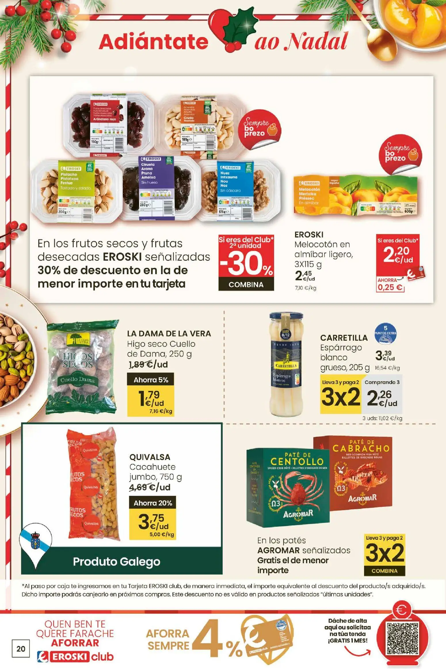 Eroski - Oferta 3x2 │ válido desde el 30.10.2025 | Página: 20 | Productos: Paté, Frutos secos, Σαντιγύ, Caja