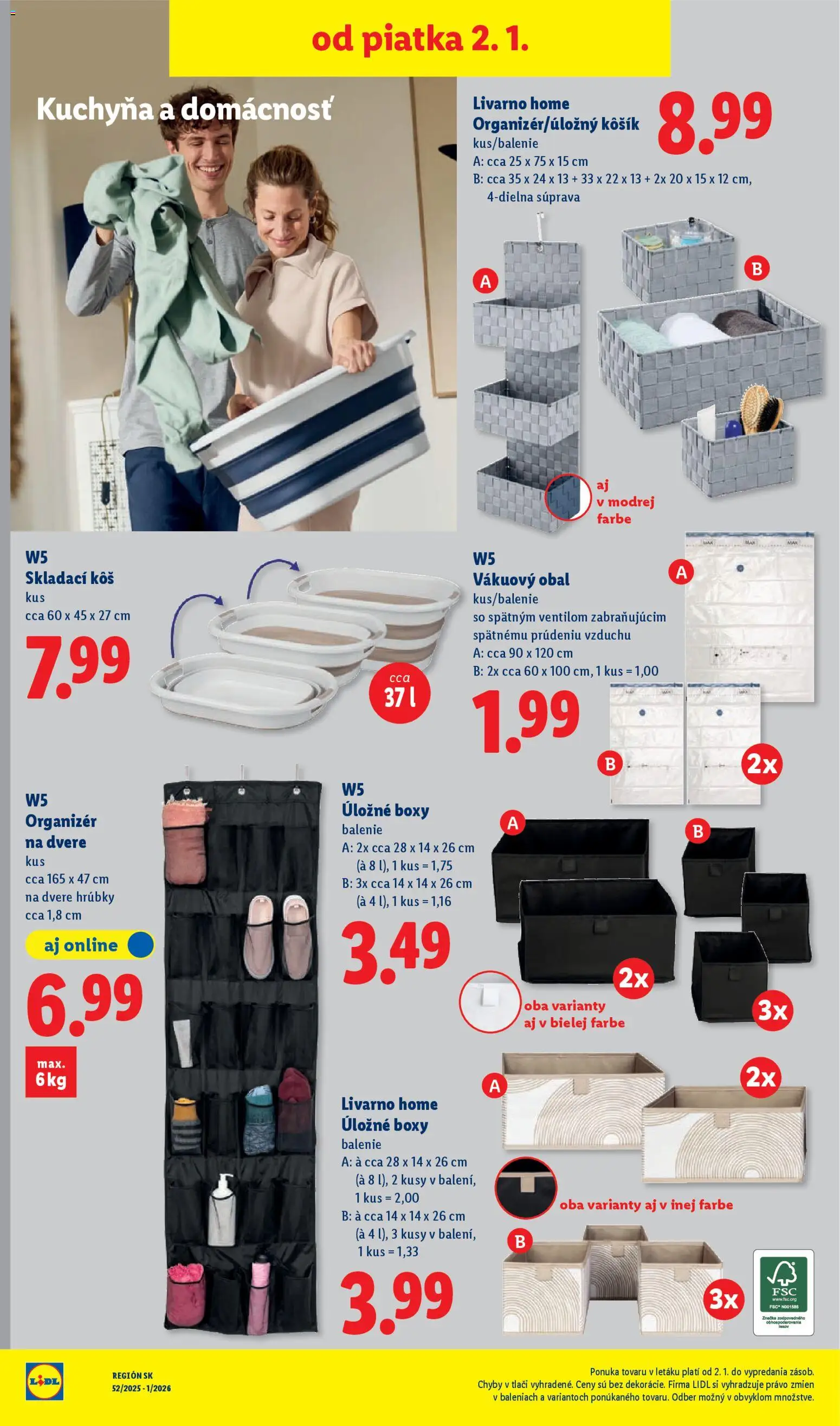 Nové Lidl akcie – leták je platný od 02.01.2026 | Strana: 32 | Produkty: Organizér, Kuchyňa, Úložné boxy, Dvere