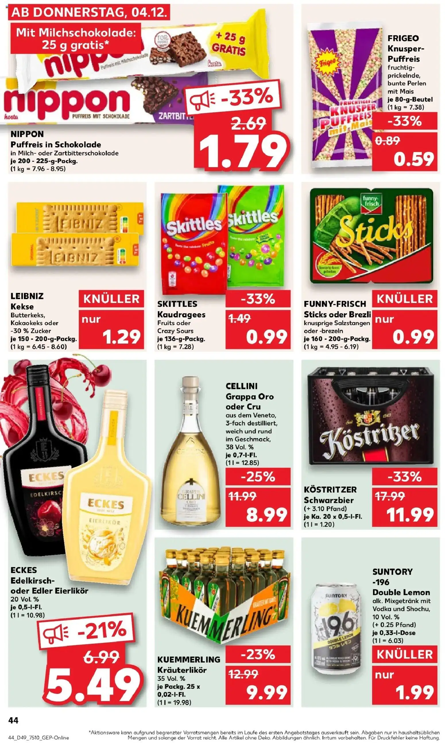 Kaufland prospekt Gütersloh	 – gültig ab 08.12.2025 | Seite: 44 | Produkte: Milch, Kostritzer, Kuemmerling, Kekse