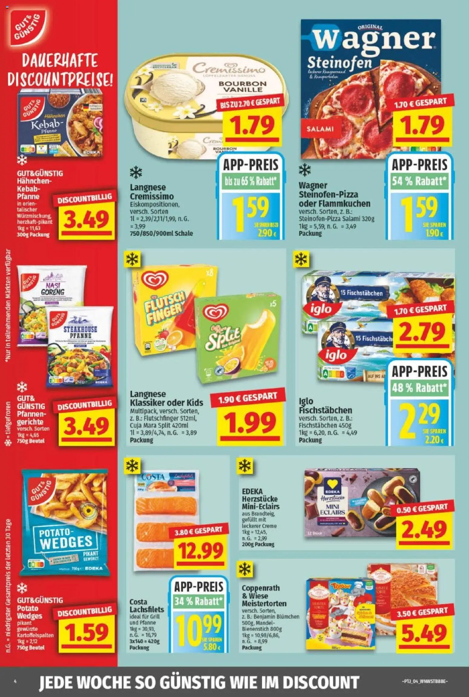 NP Discount Prospekt – gültig ab 23.03.2026 | Seite: 4 | Produkte: Grill, Langnese, Cremissimo, Iglo