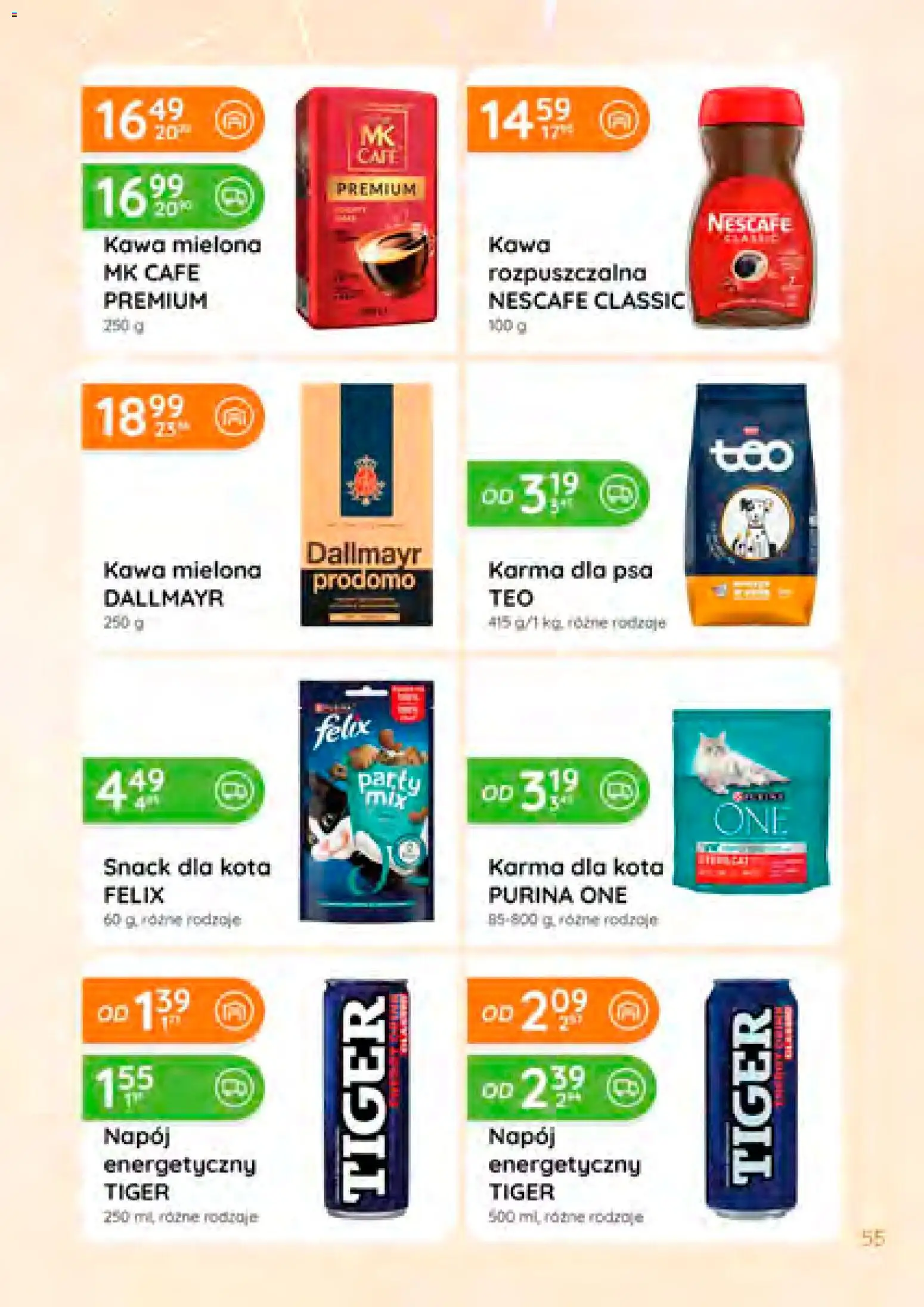 Eurocash Gazetka od 08.01.2026 | Strona: 55 | Produkty: Nescafe, Karma dla kota, Karma dla psa, Kawa