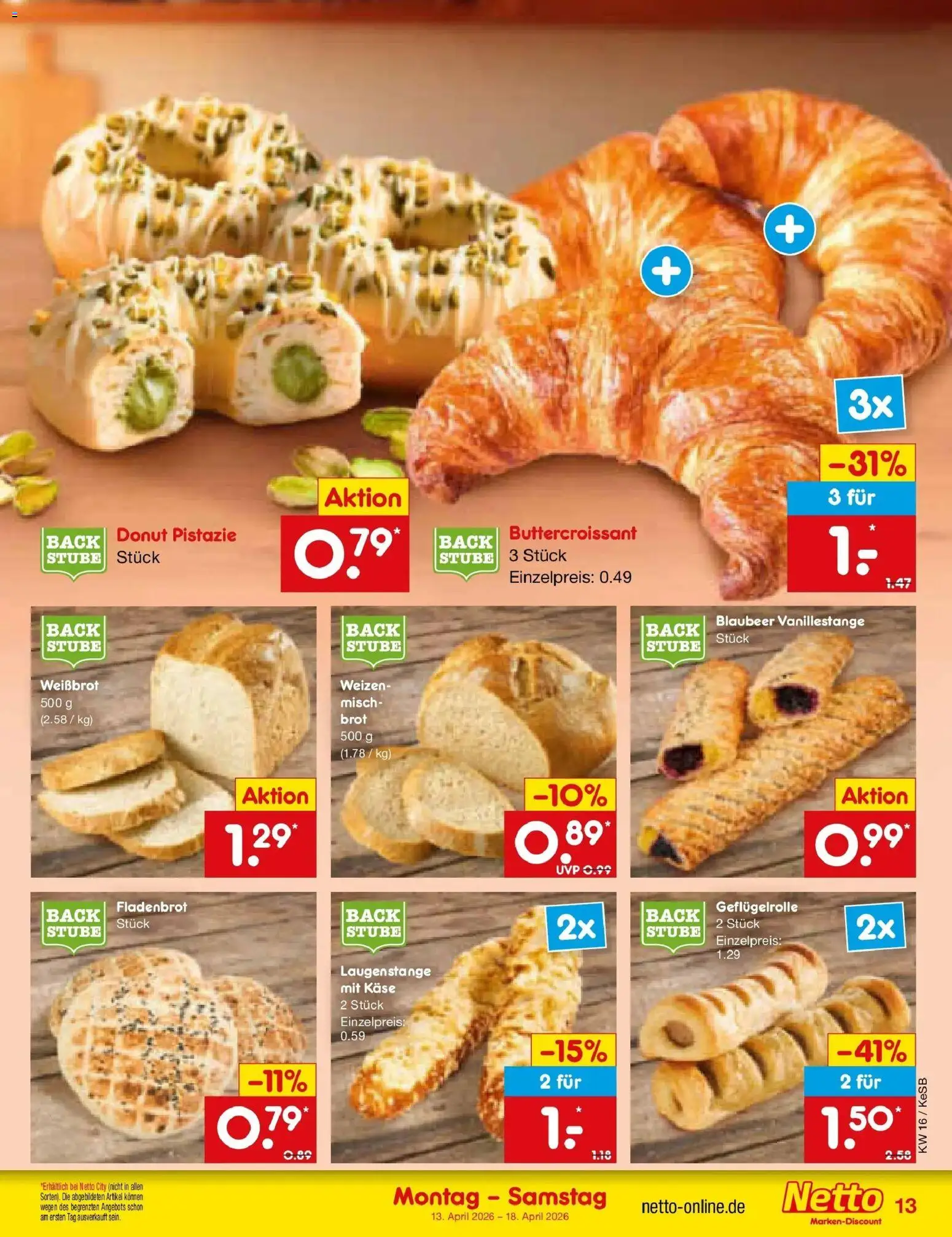 Netto Marken-Discount Prospekt Kruft	 – gültig ab 13.04.2026 | Seite: 15 | Produkte: Käse, Brot