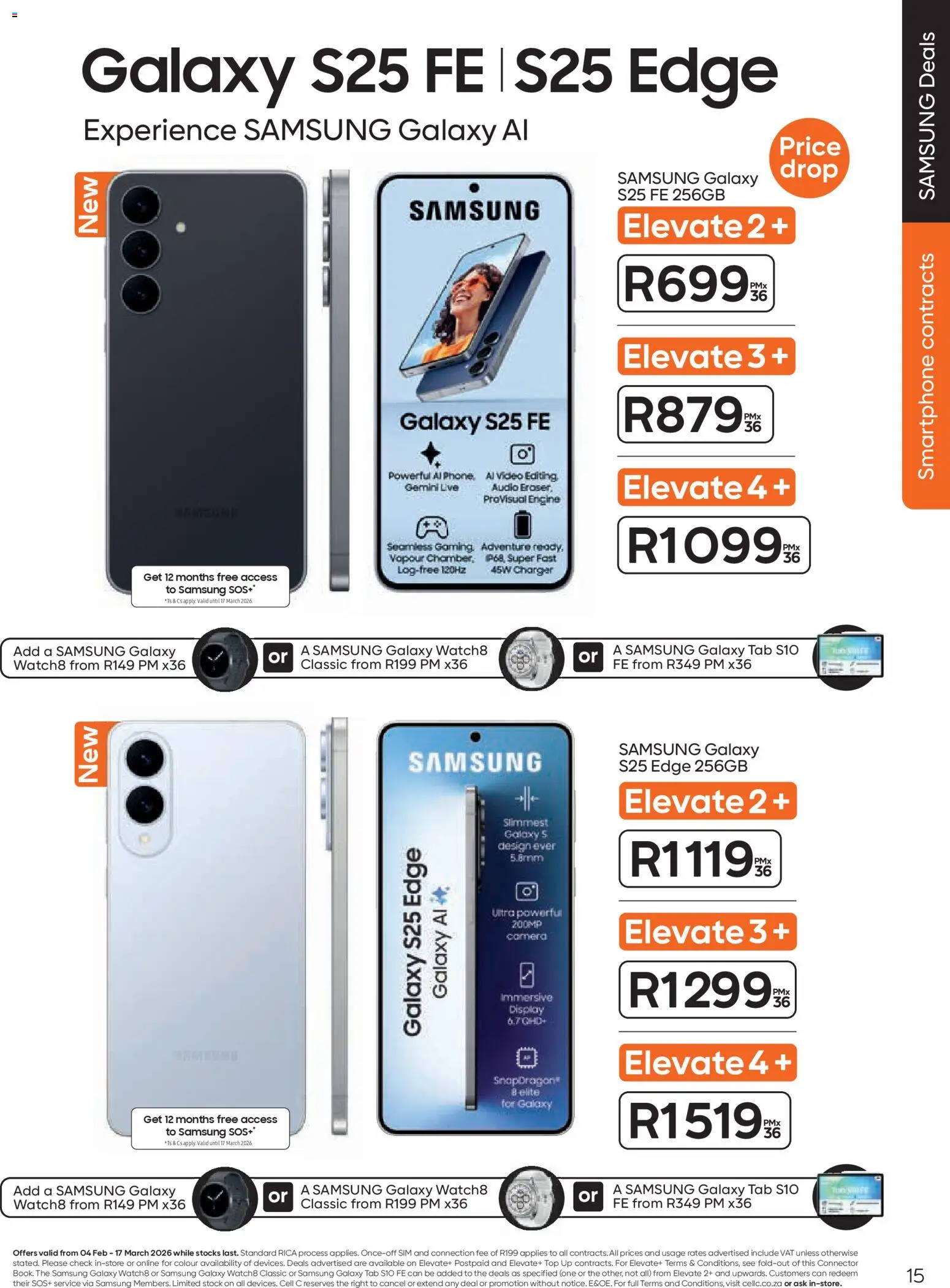 New Cell C catalogue – valid from 04.02.2026 | Page: 17 | Products: Sim, Audio, Charger, Stock